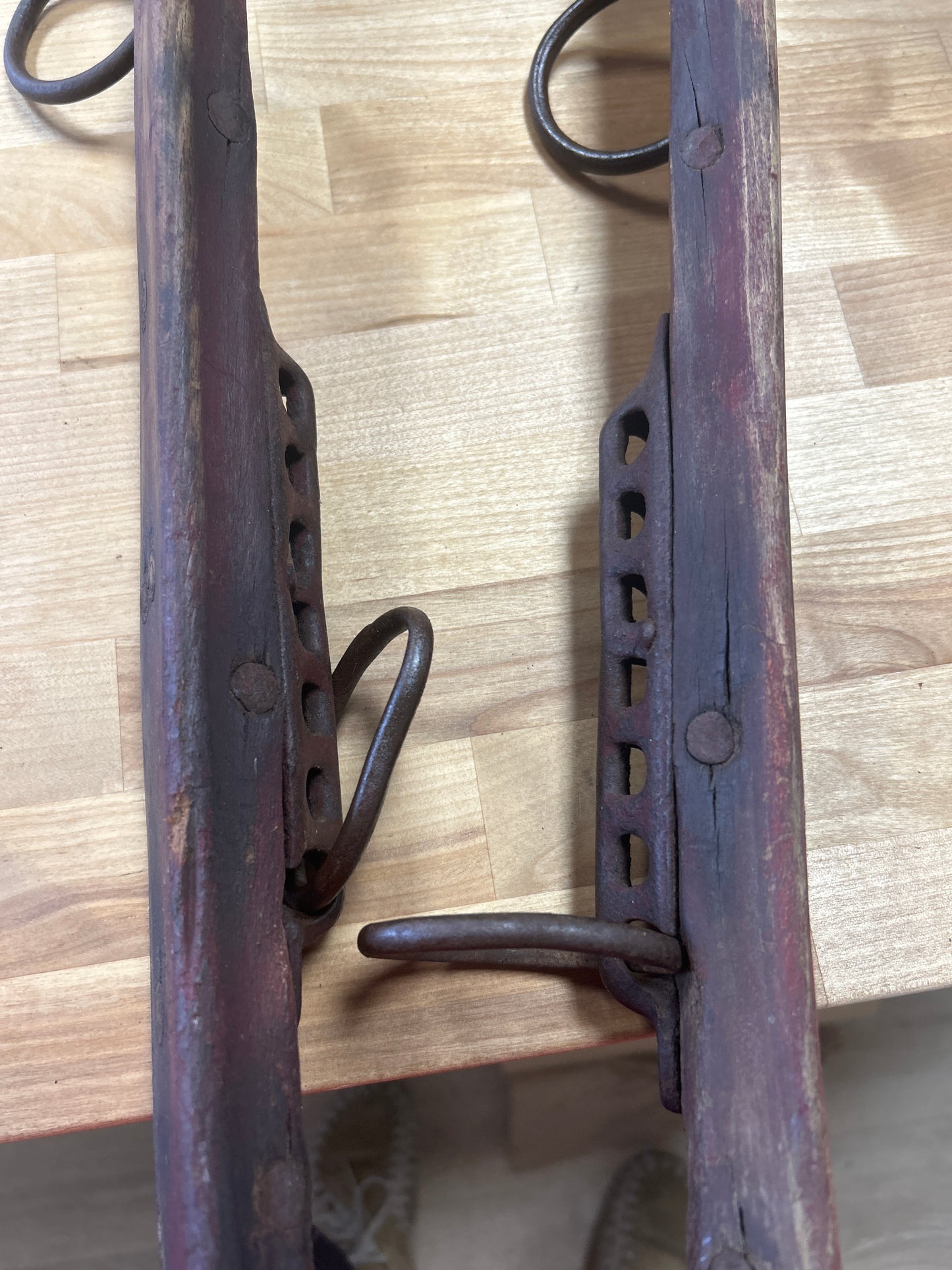 Antique horse hames Brass, Iron and Wood (unpolished brass) #1