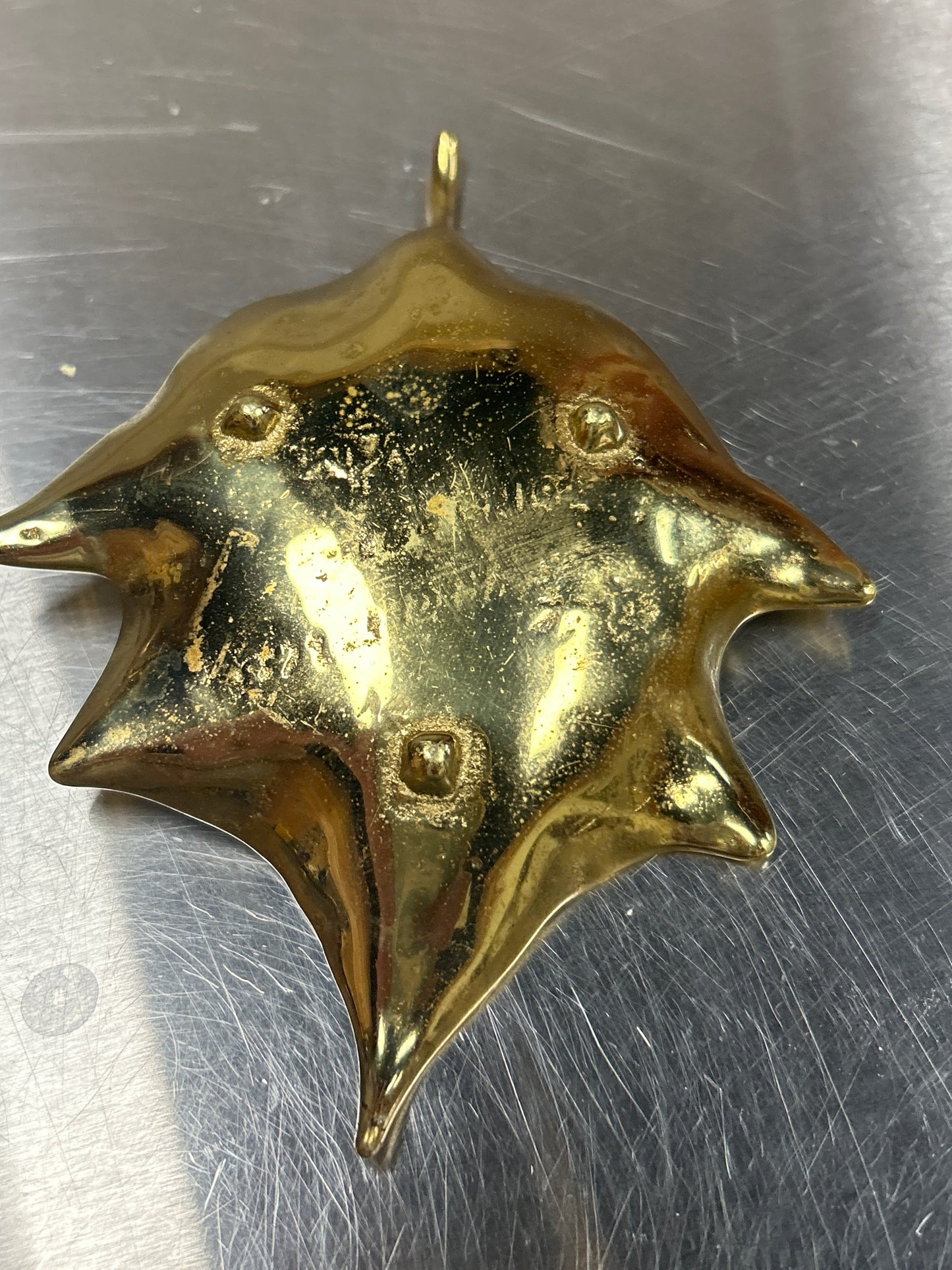 Virginia Metalcrafters Brass Leave Trinket Dish