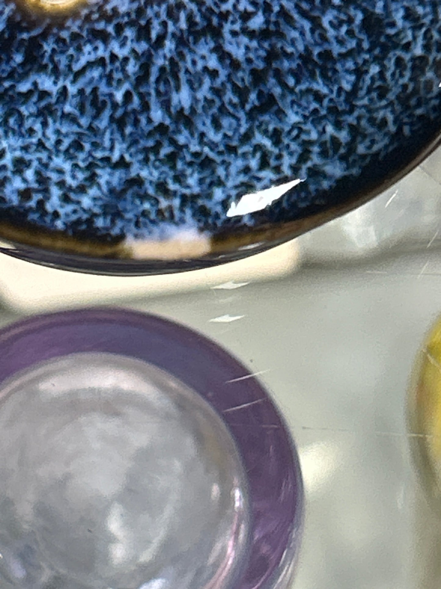 Tea set with 2 cups (blue and brown)