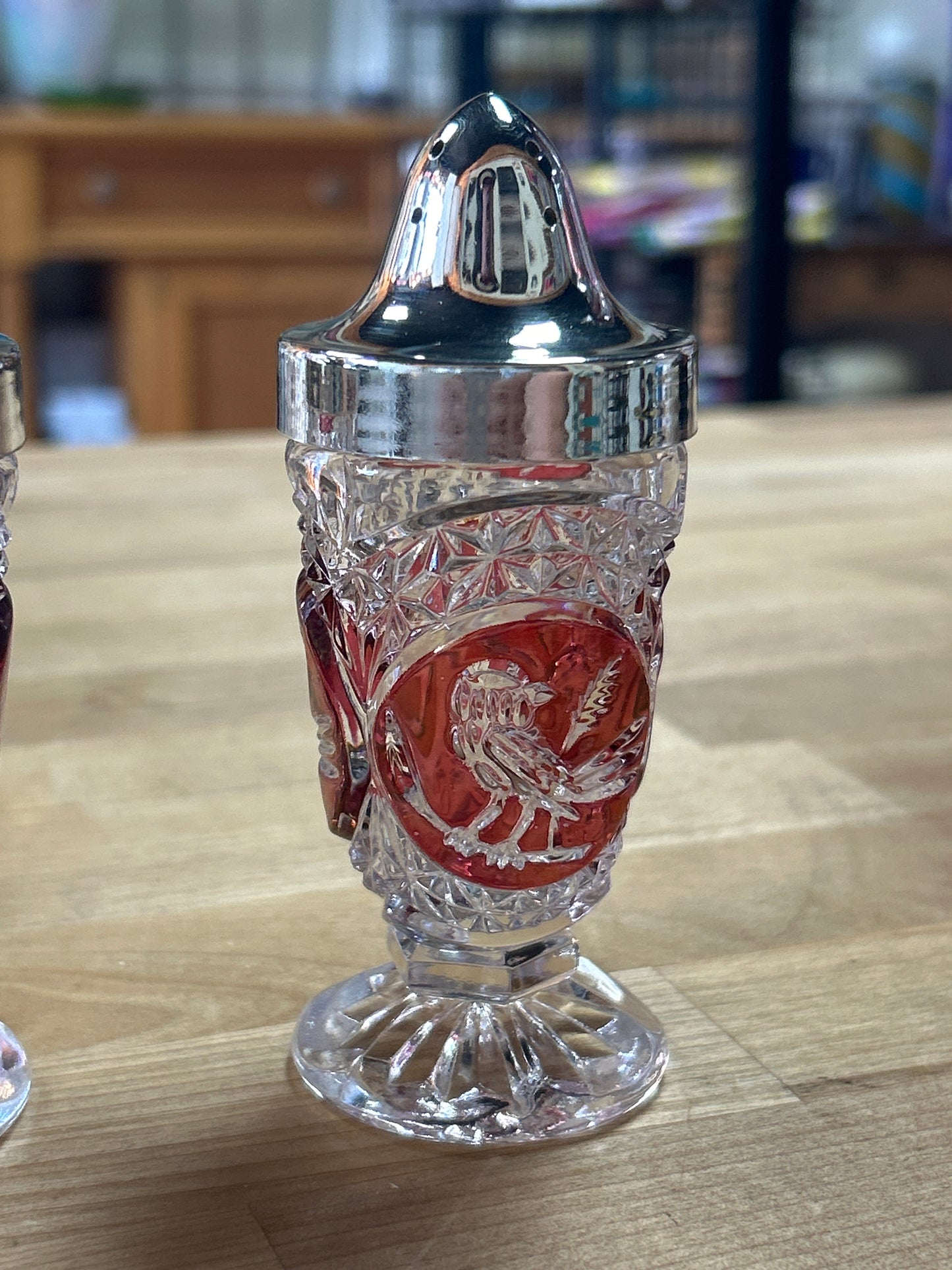 Vintage Hofbauer Ruby Byrdes Salt and Pepper Shakers | Lead Crystal | West Germany