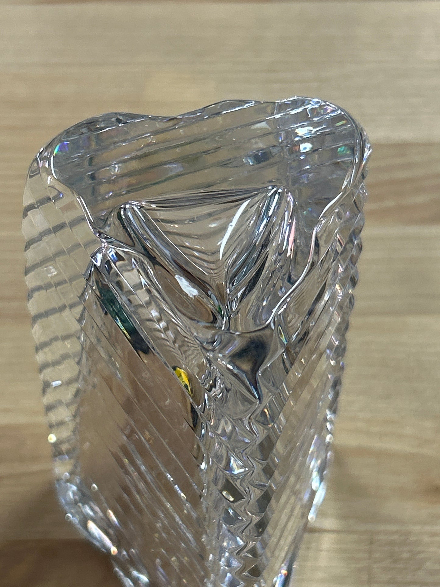 Rogaska Lead Crystal Triangle Vase Retired