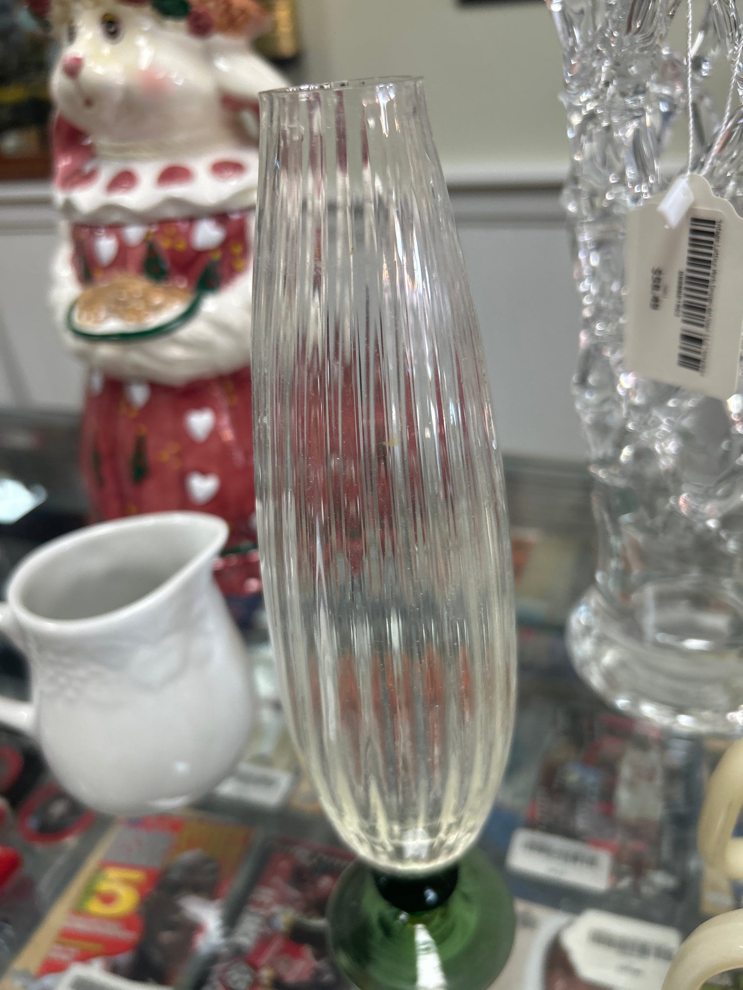 Mid-Century Modern Blown Glass Stemmed Vase