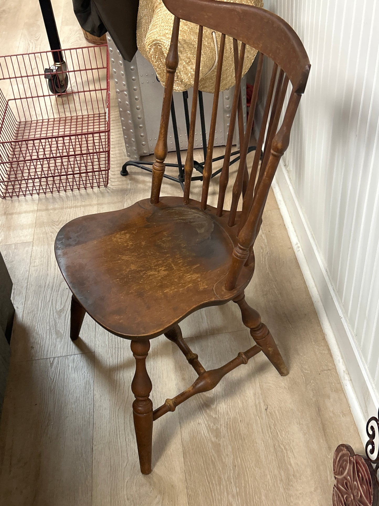 Vintage Nichols & Stone Chairs (pair) Marked! One in rough shape.