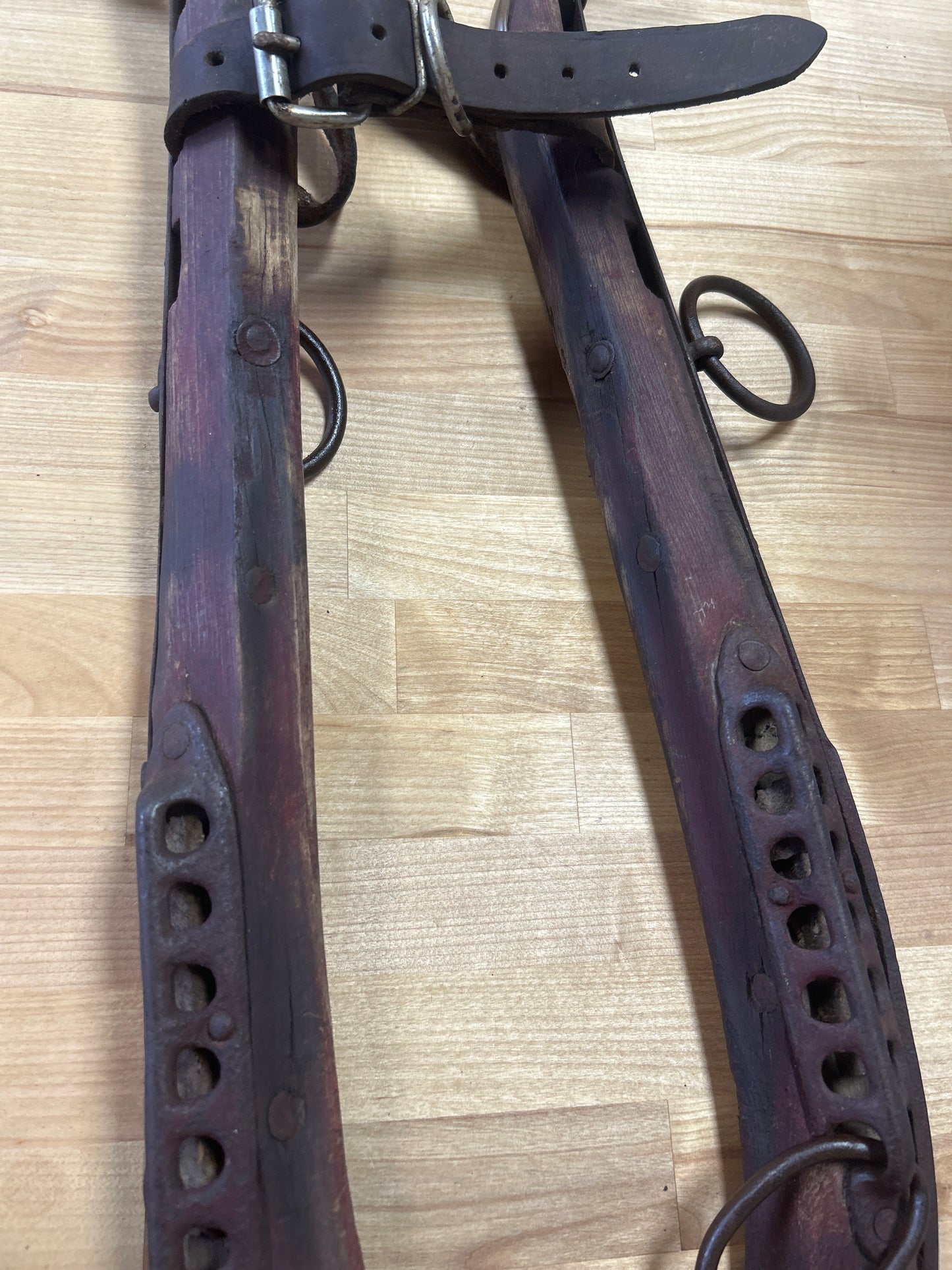 Antique horse hames Brass, Iron and Wood (unpolished brass) #1