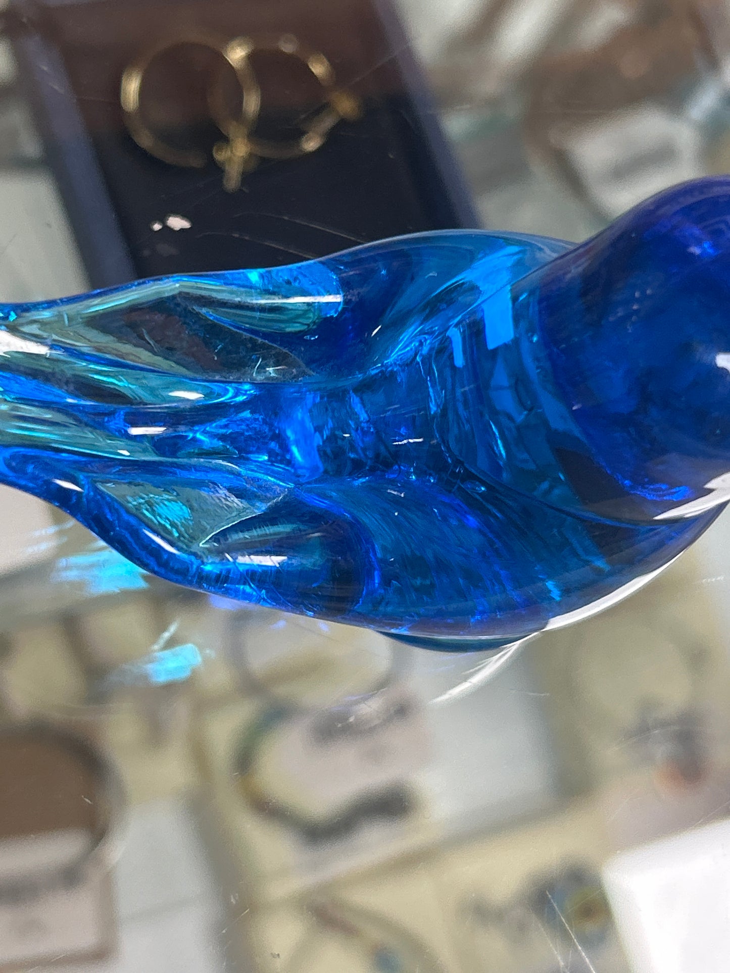 Vintage Leo Ward Glass Cobalt Bluebird of Happiness 1985 Figurine