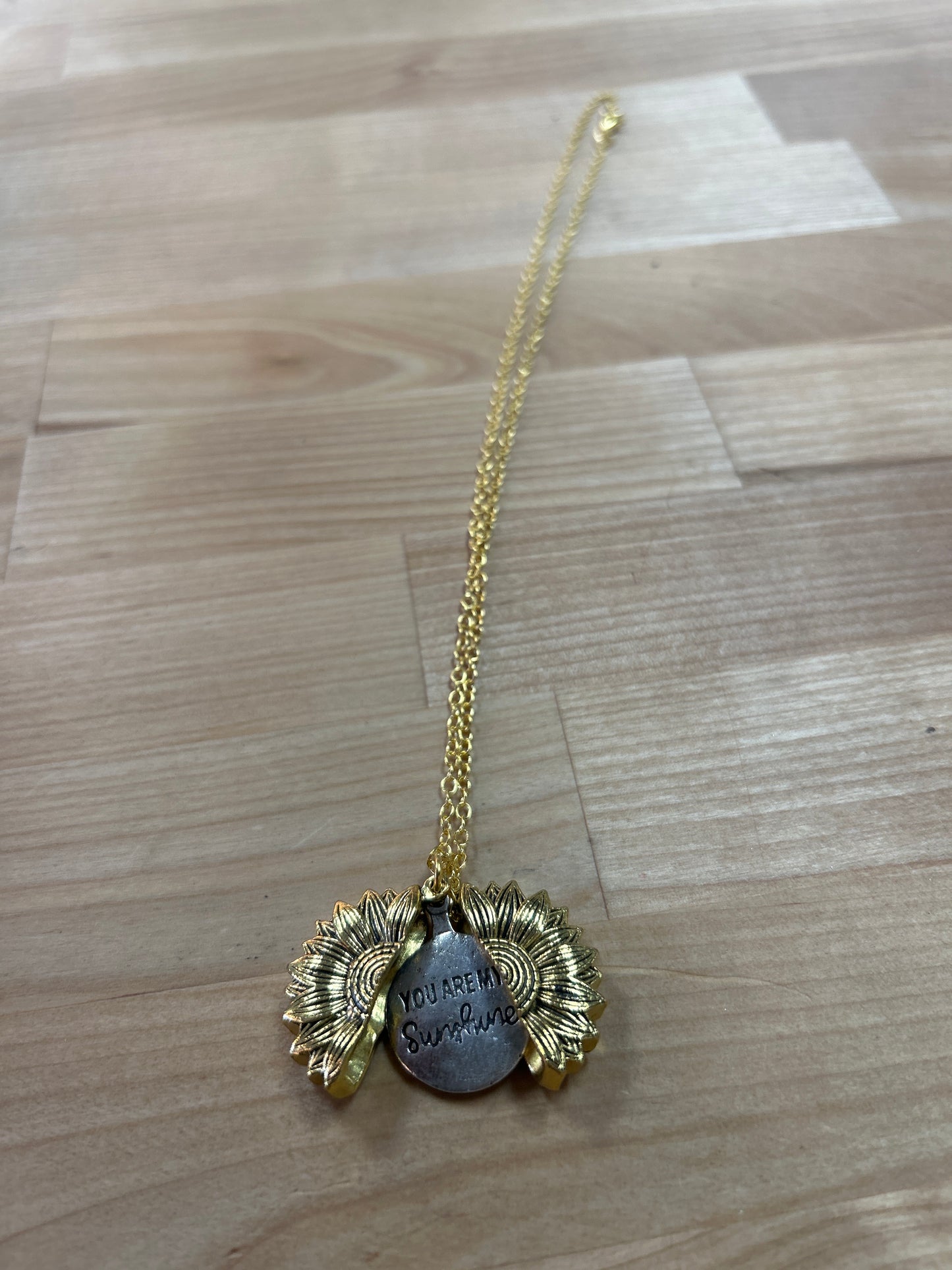 You Are My Sunshine locket and necklace