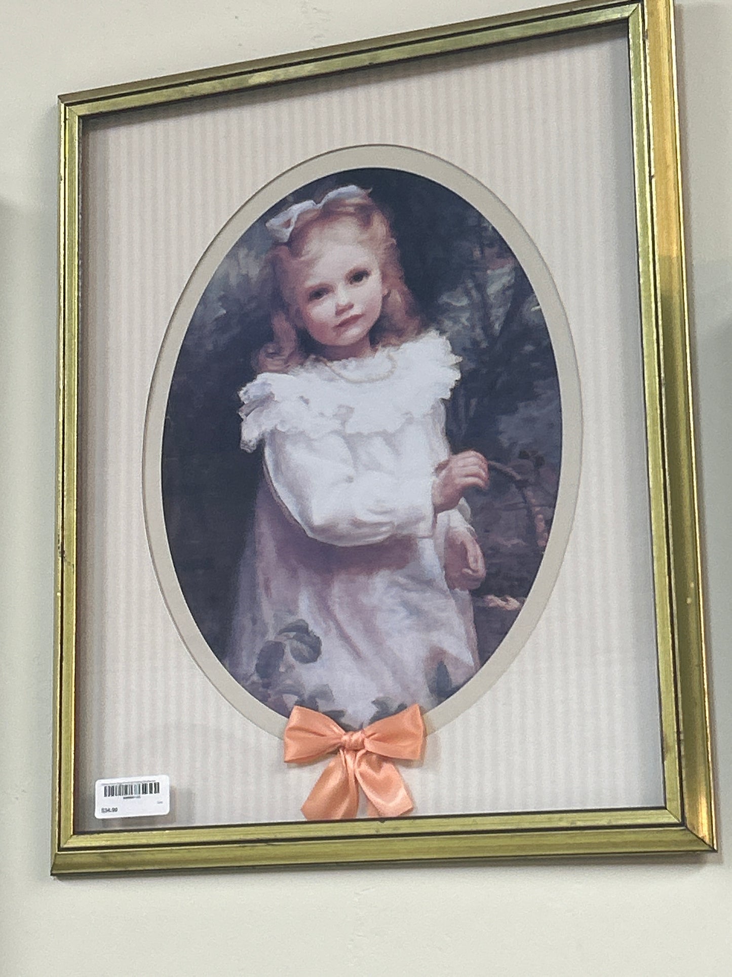 Vintage Emma Irlam Briggs Print “Girl Picking Blueberries” 21”x18”