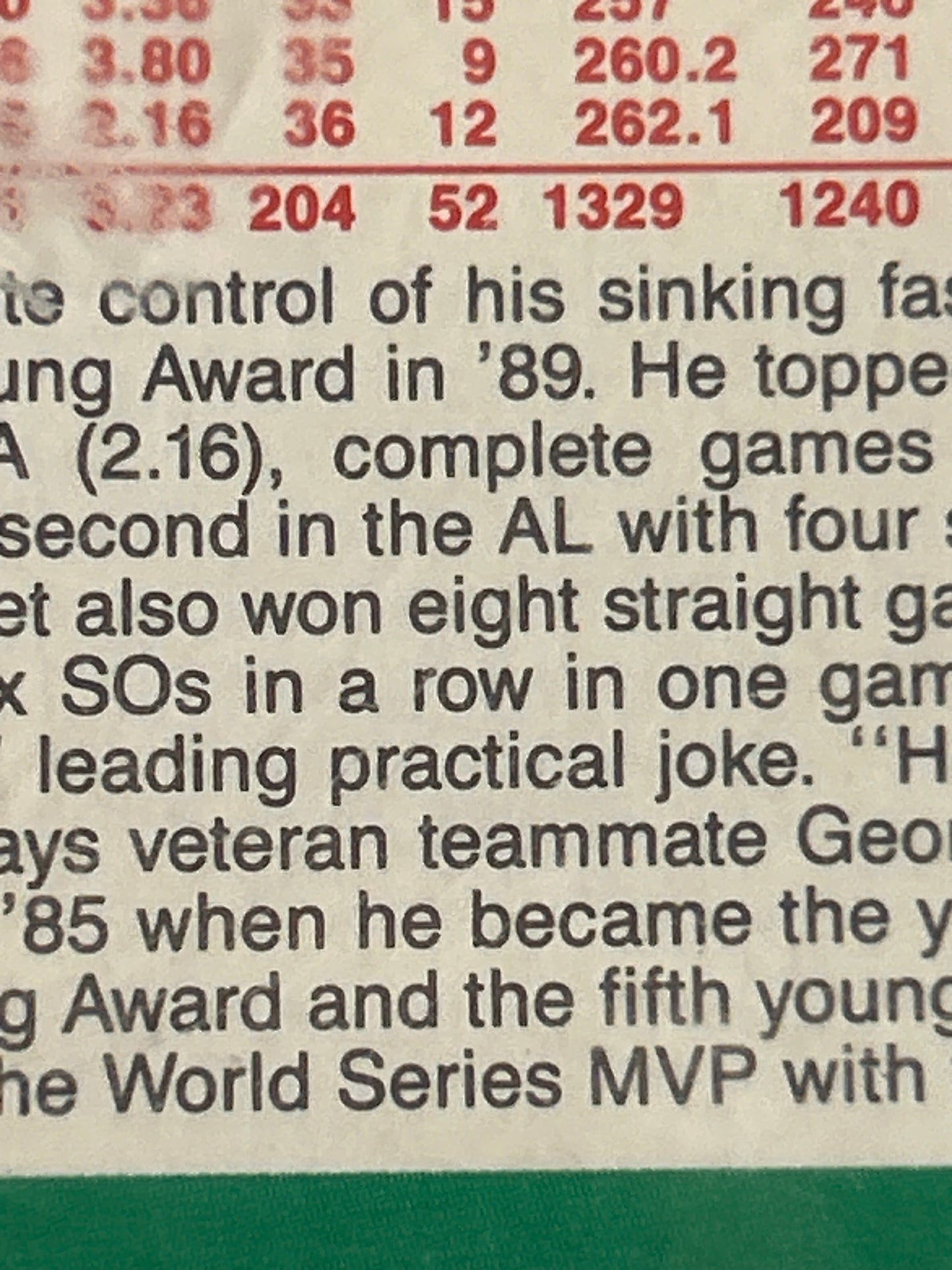 1990 Score - Joke on Back #195A Bret Saberhagen GRADED 10 CASE SCUFFED