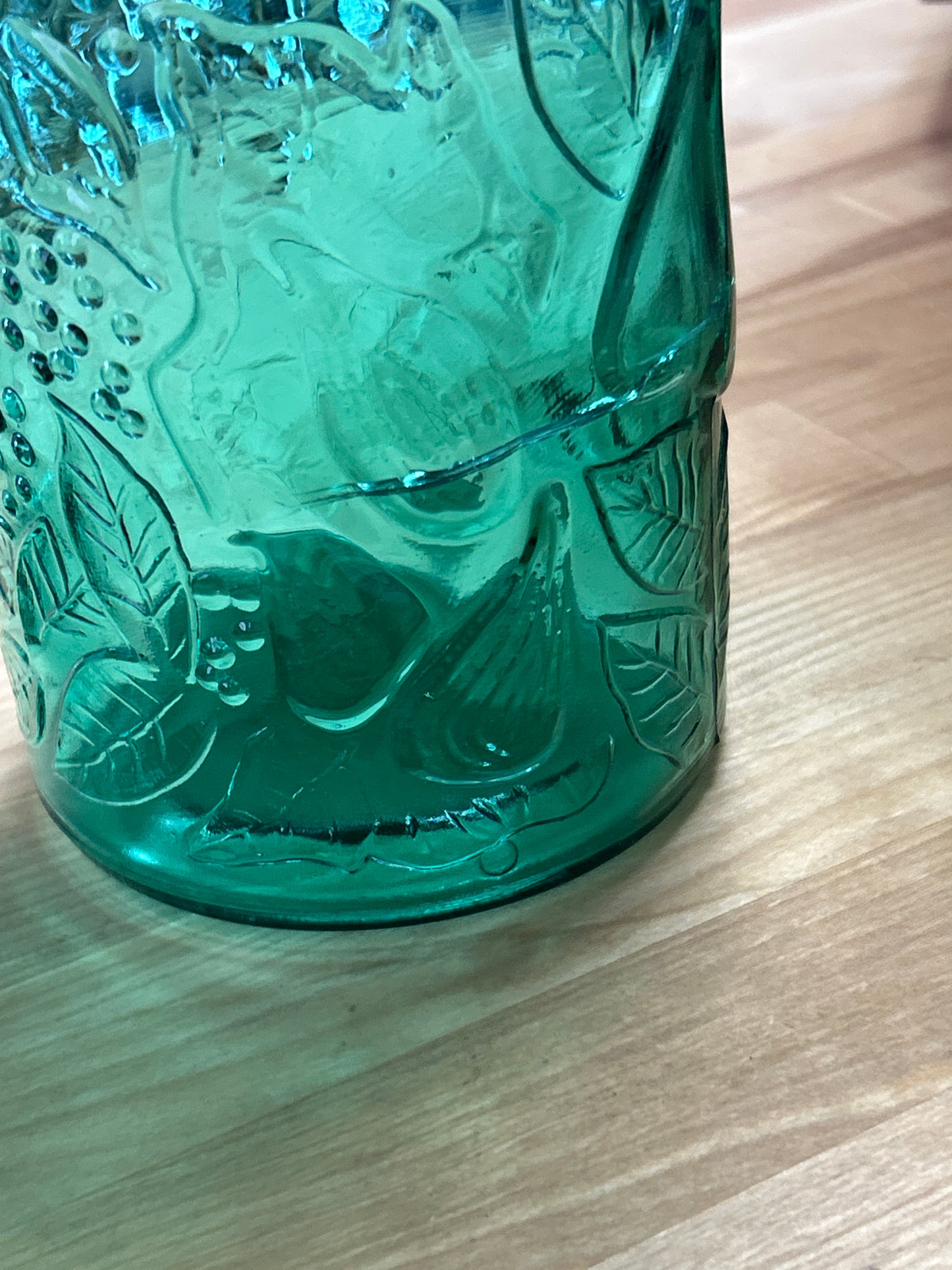 Vintage Emerald Canister (small one has a crack seen in pictures)