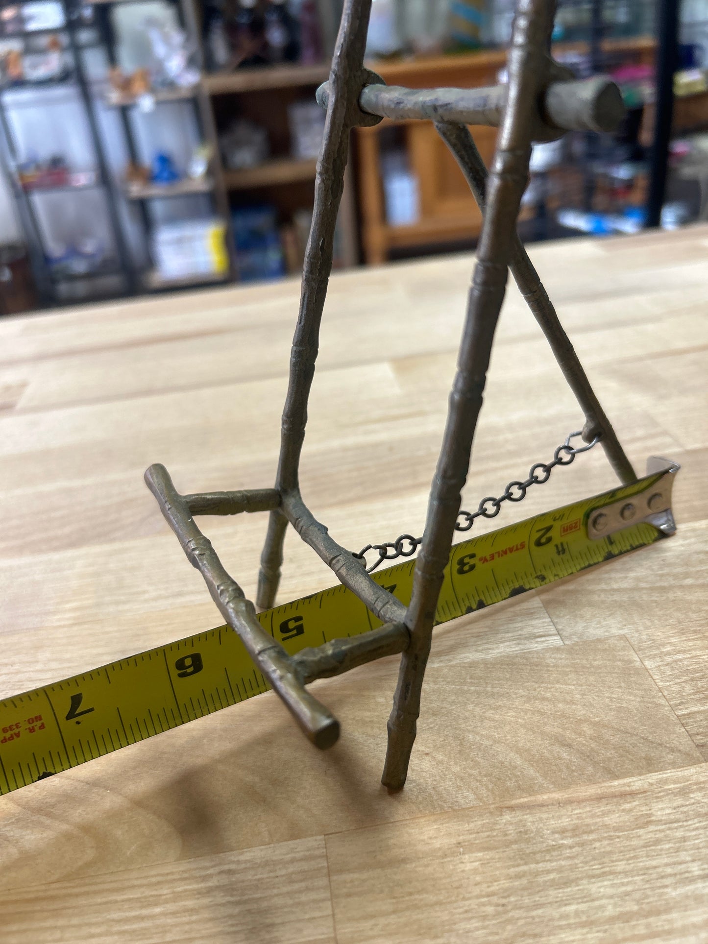 Vintage Brass Bamboo Folding Picture Easel