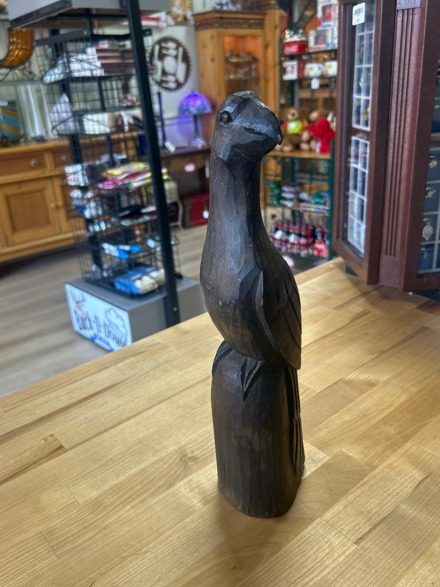 Wood Carved Parrot 14”