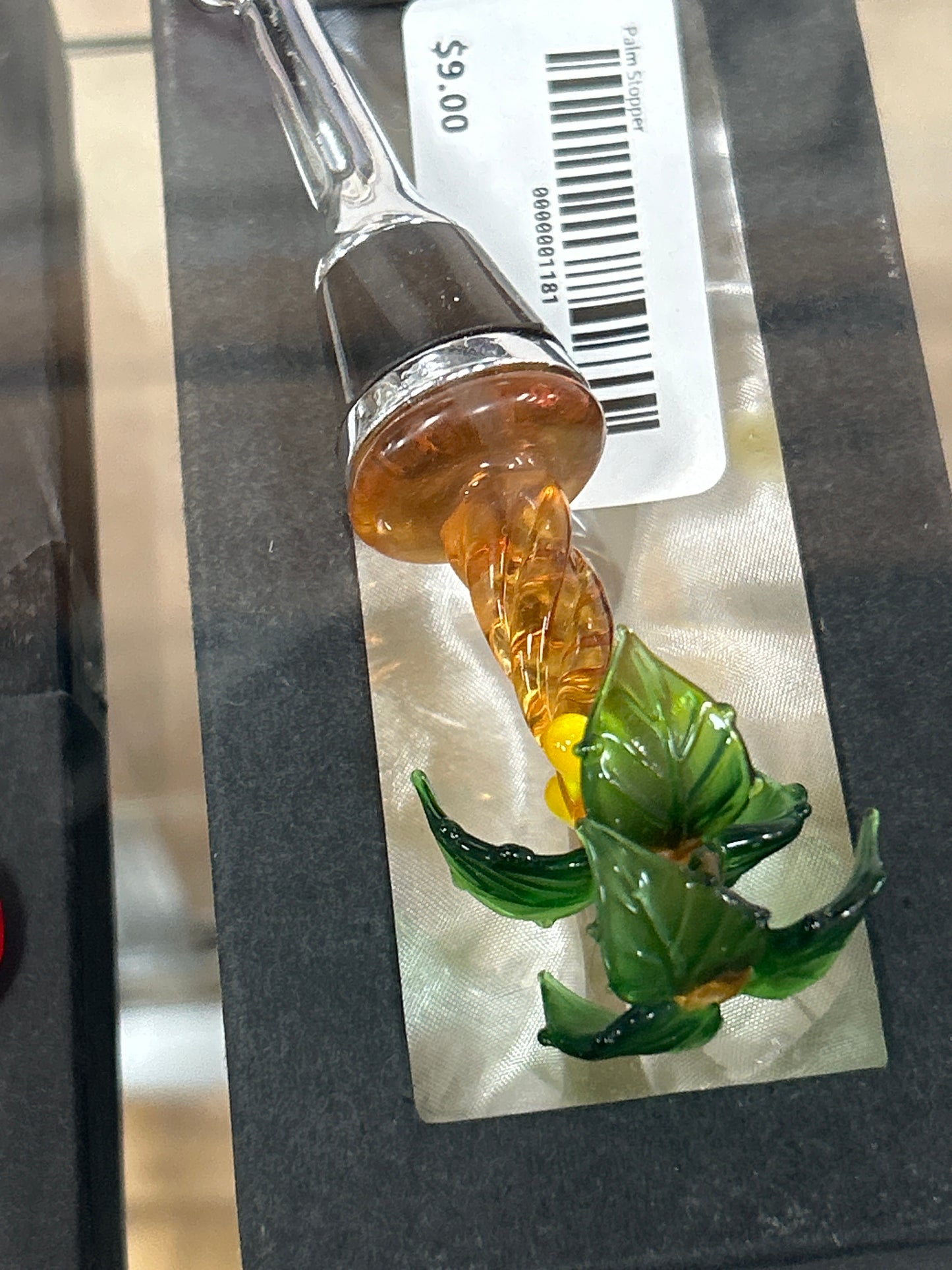 Glass Palm Bottle Stopper