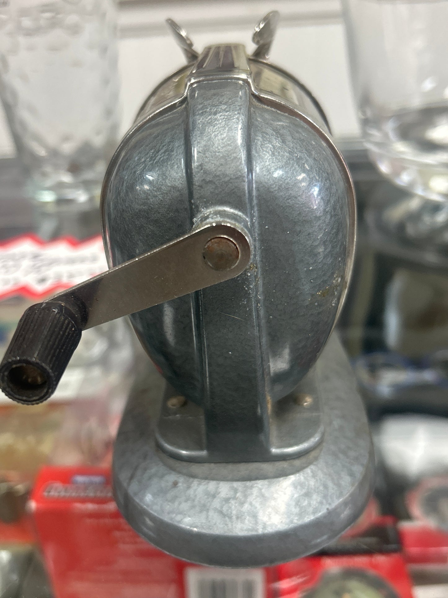 Boston Champion Vintage 1960 Desk Pencil Sharpener Hand Crank with Pinch Feed