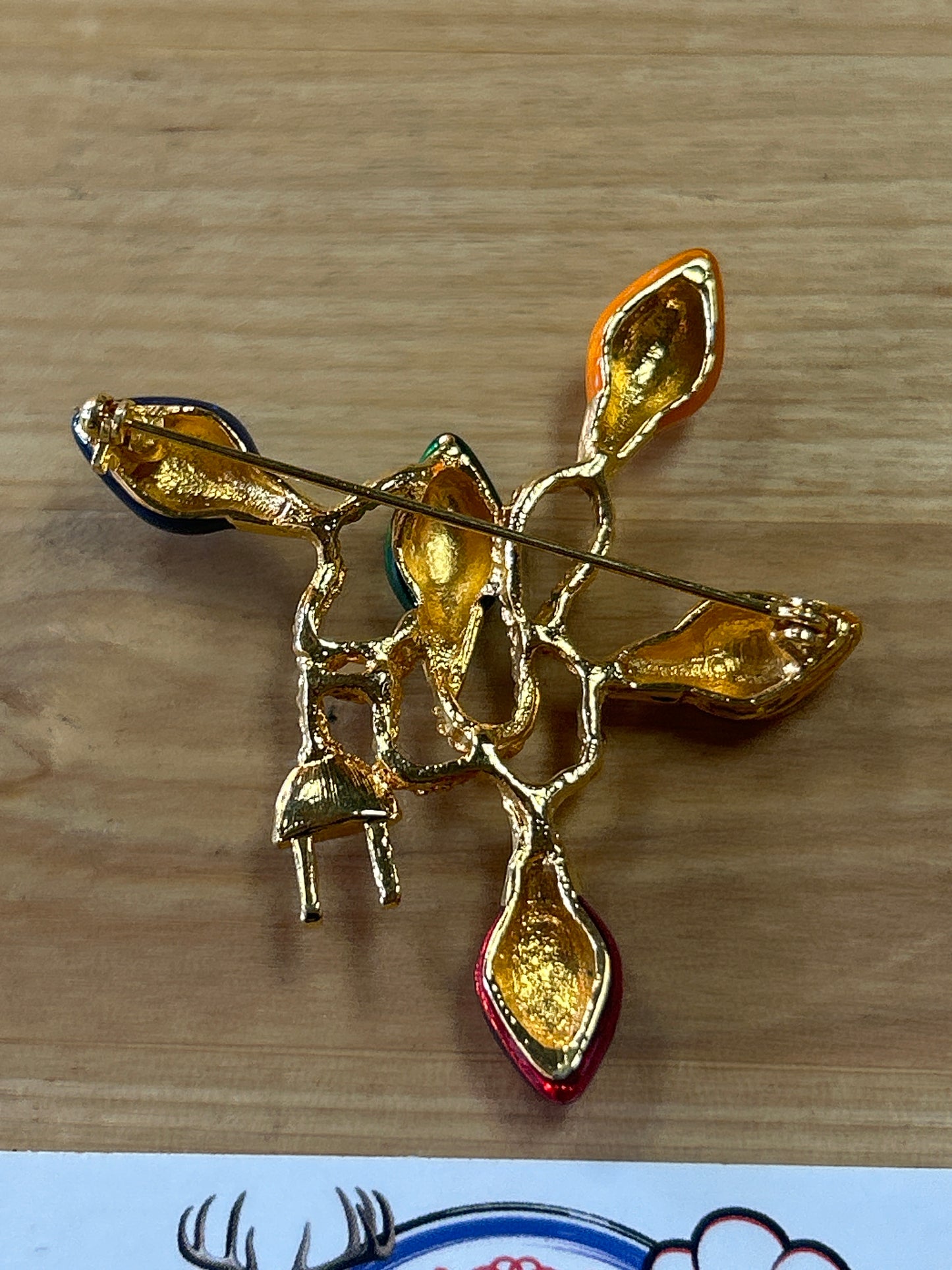 Vintage Enamel Light Pin Brooch