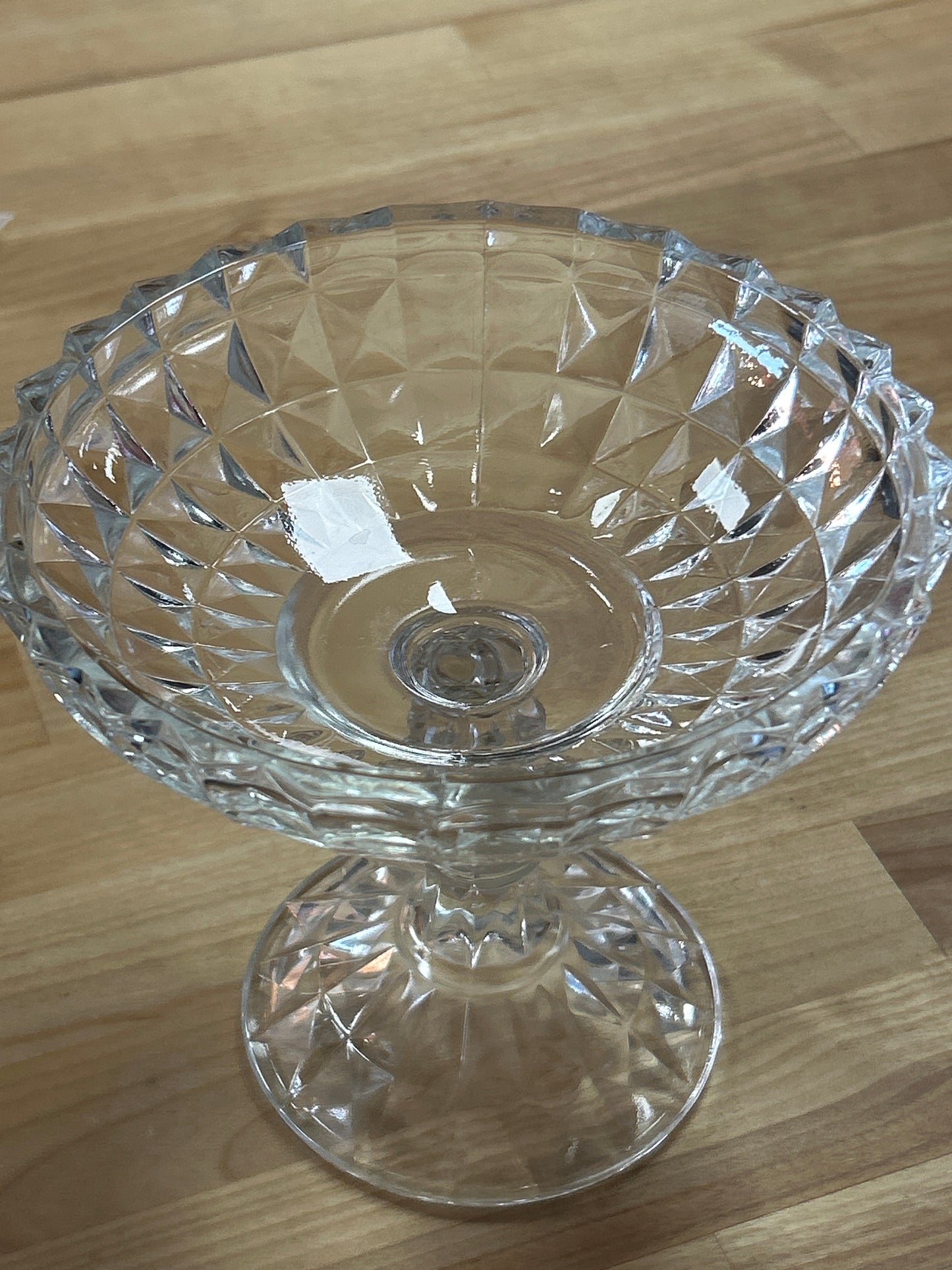 1936 EAPG Jeannette Glass Co. Round Compote Windsor Clear