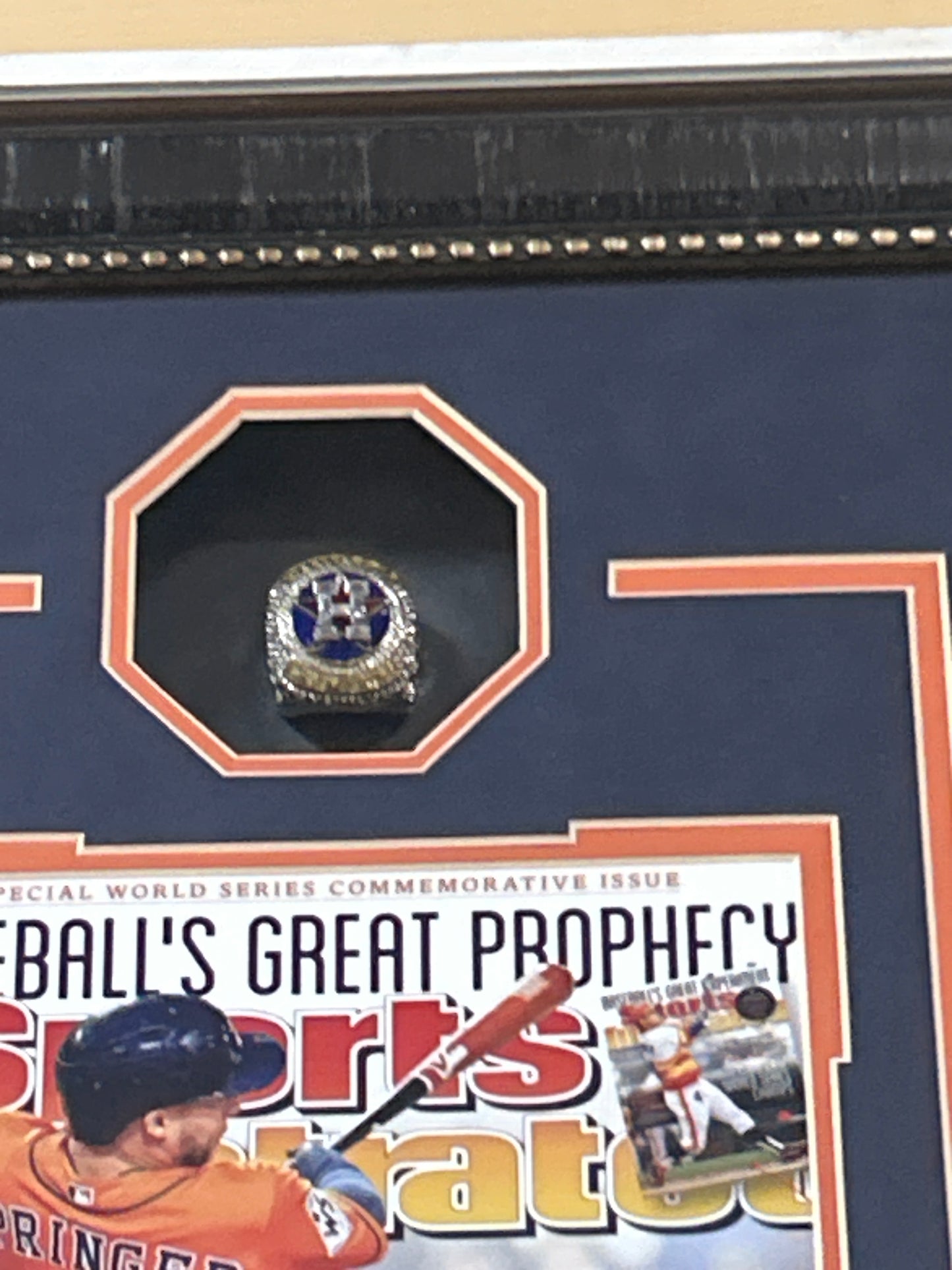 George Springer Shadow Box w/ Replica Ring 2017 23”x16”