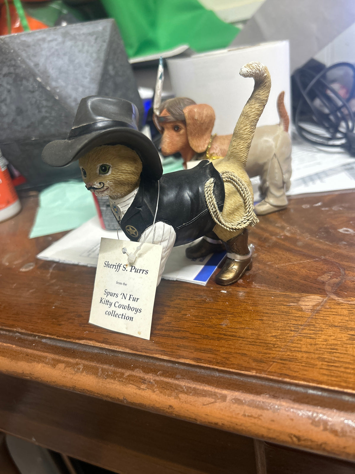 Spurs 'N Fur Kitty Cowboys "Sheriff S. Purrs & Rusty Boots" Hamilton Collection