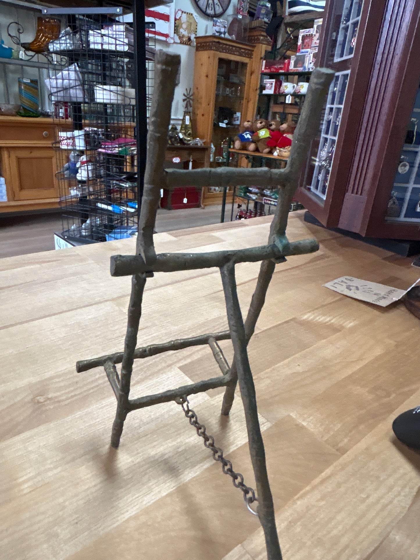 Vintage Brass Bamboo Folding Picture Easel