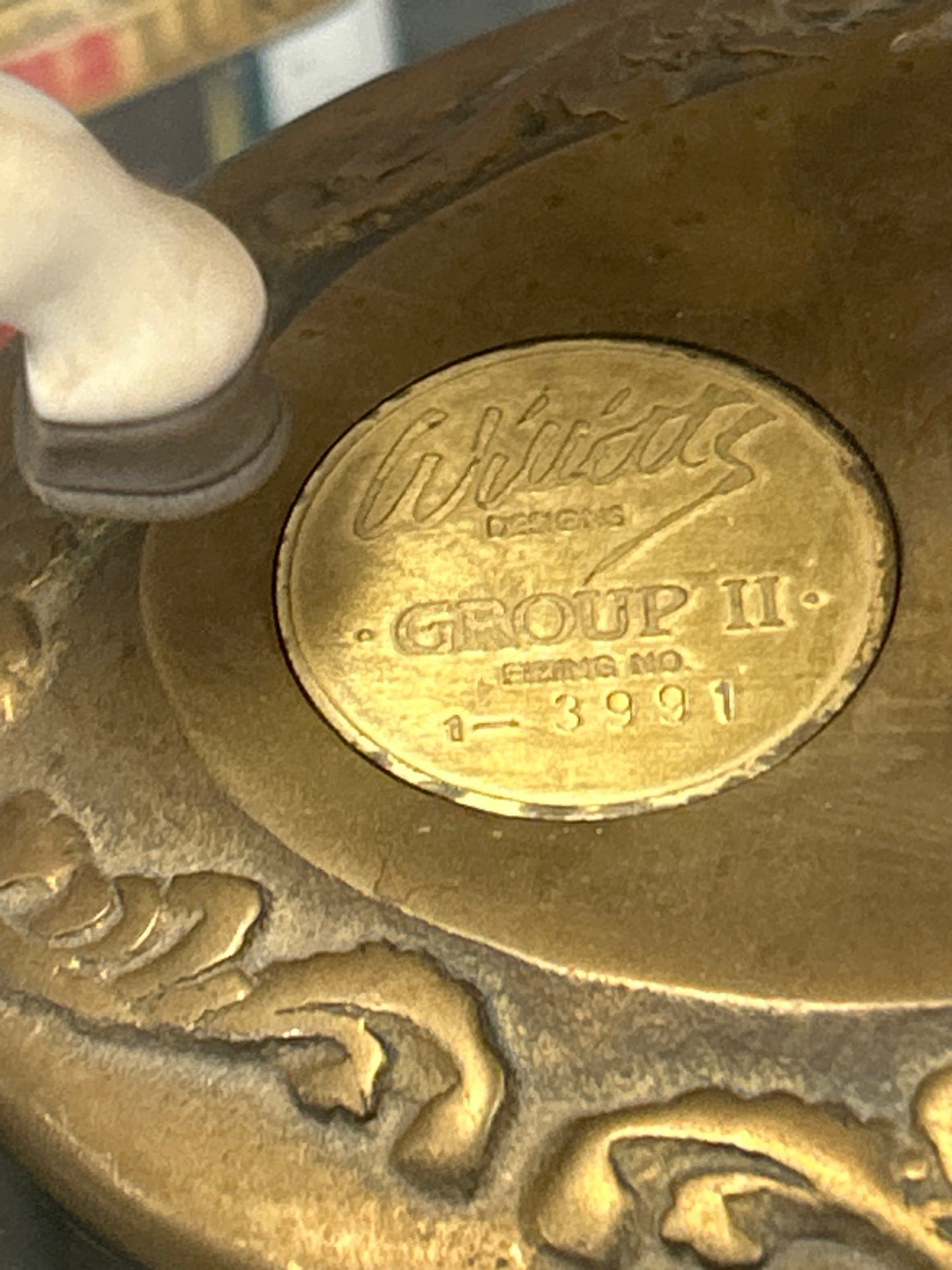 Vintage Willitts Designs porcelain carousel horse figurine on a brass stand