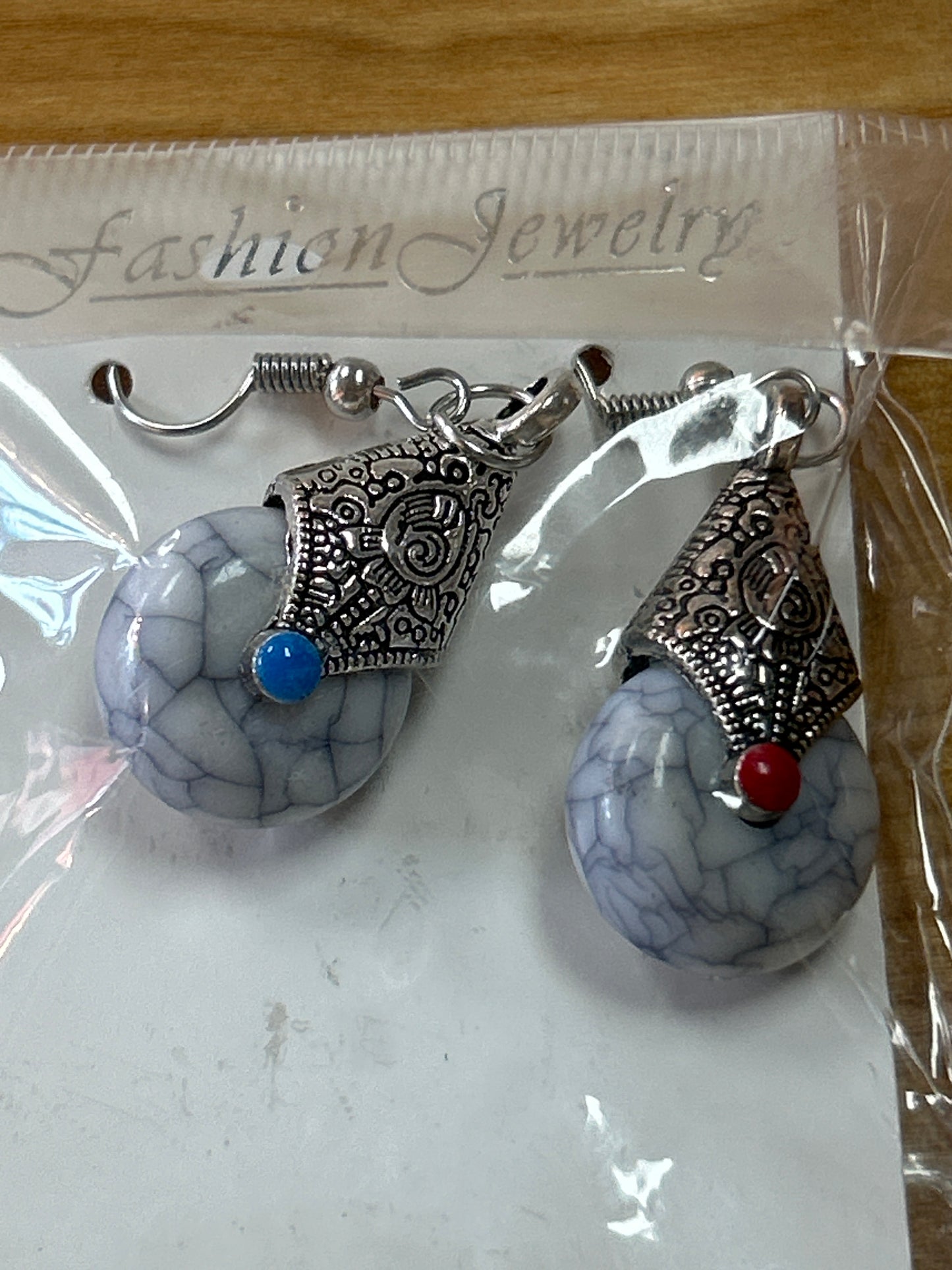 Earrings R/B Marble Tone