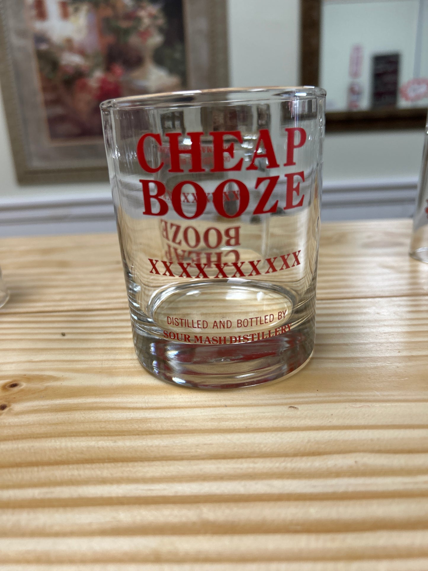 Vintage Cheap Booze Whiskey glasses (set of 2)