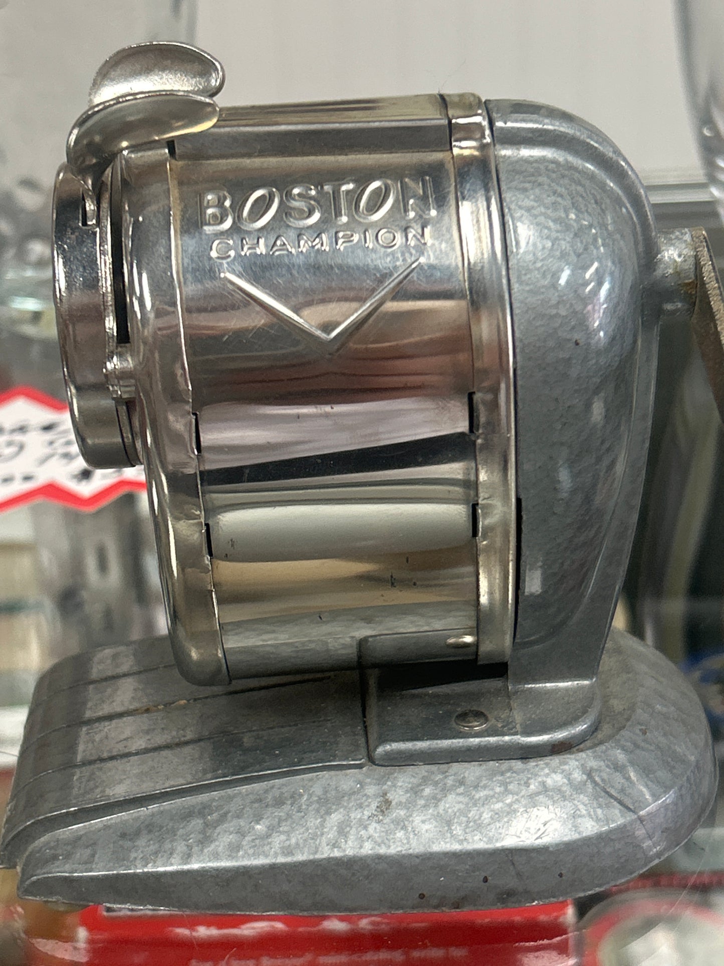 Boston Champion Vintage 1960 Desk Pencil Sharpener Hand Crank with Pinch Feed