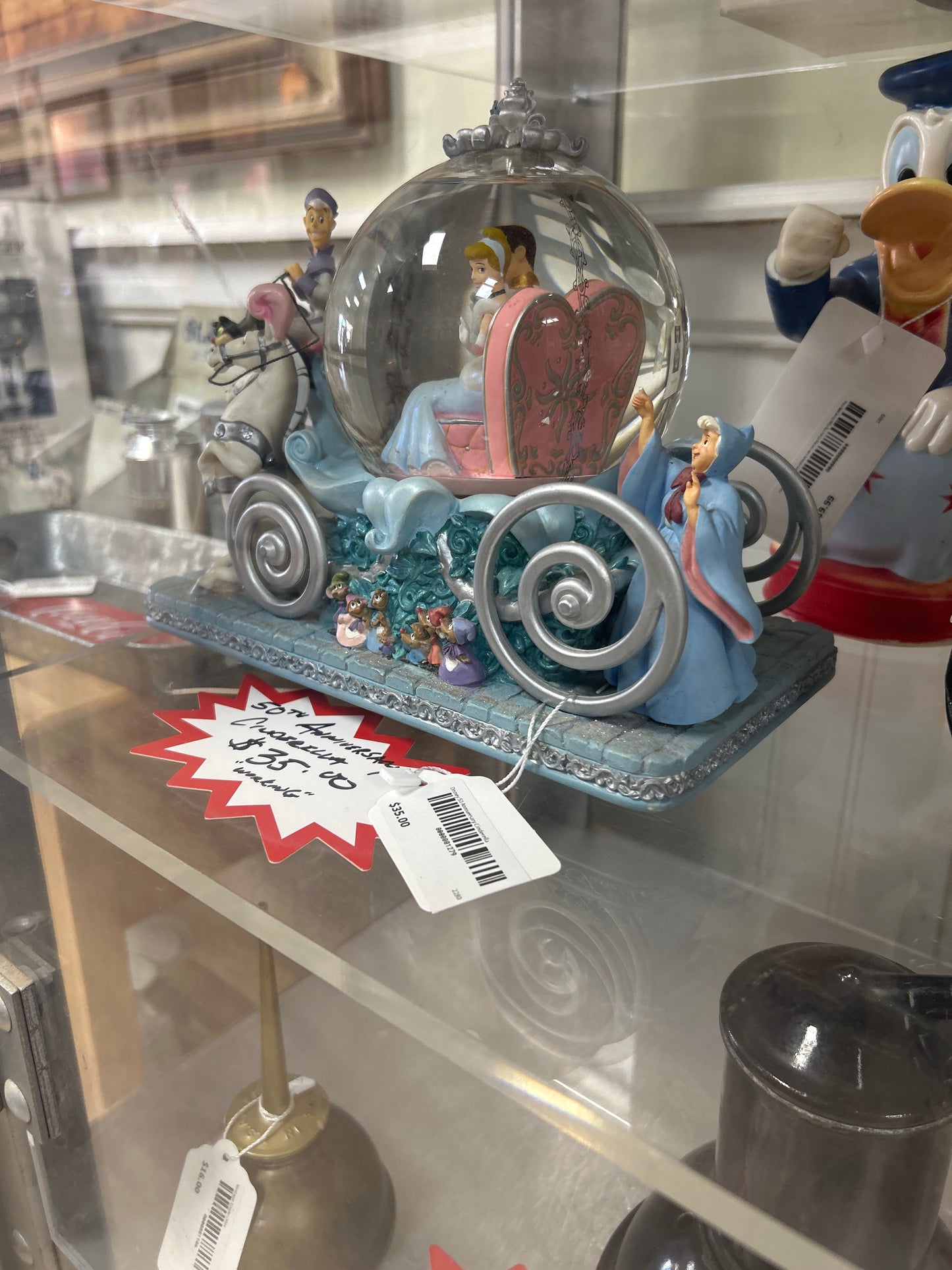 Disney 50 Anniversary Cinderella Snow Globe