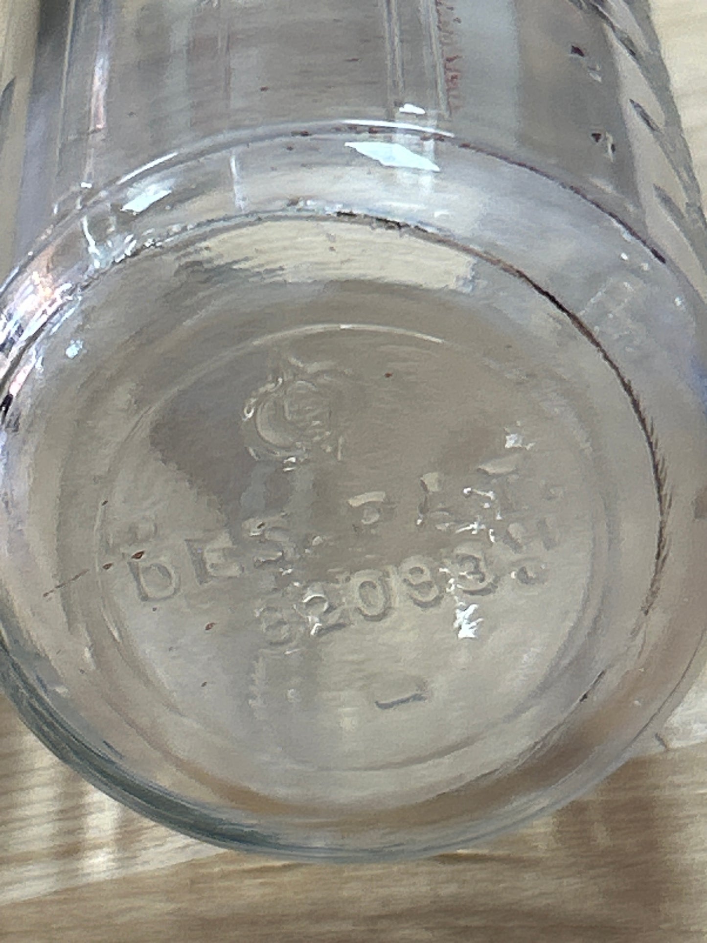 Antique 1930 Baby Bunting Bottle Wide Mouth Nursing Glass Embossed 8oz