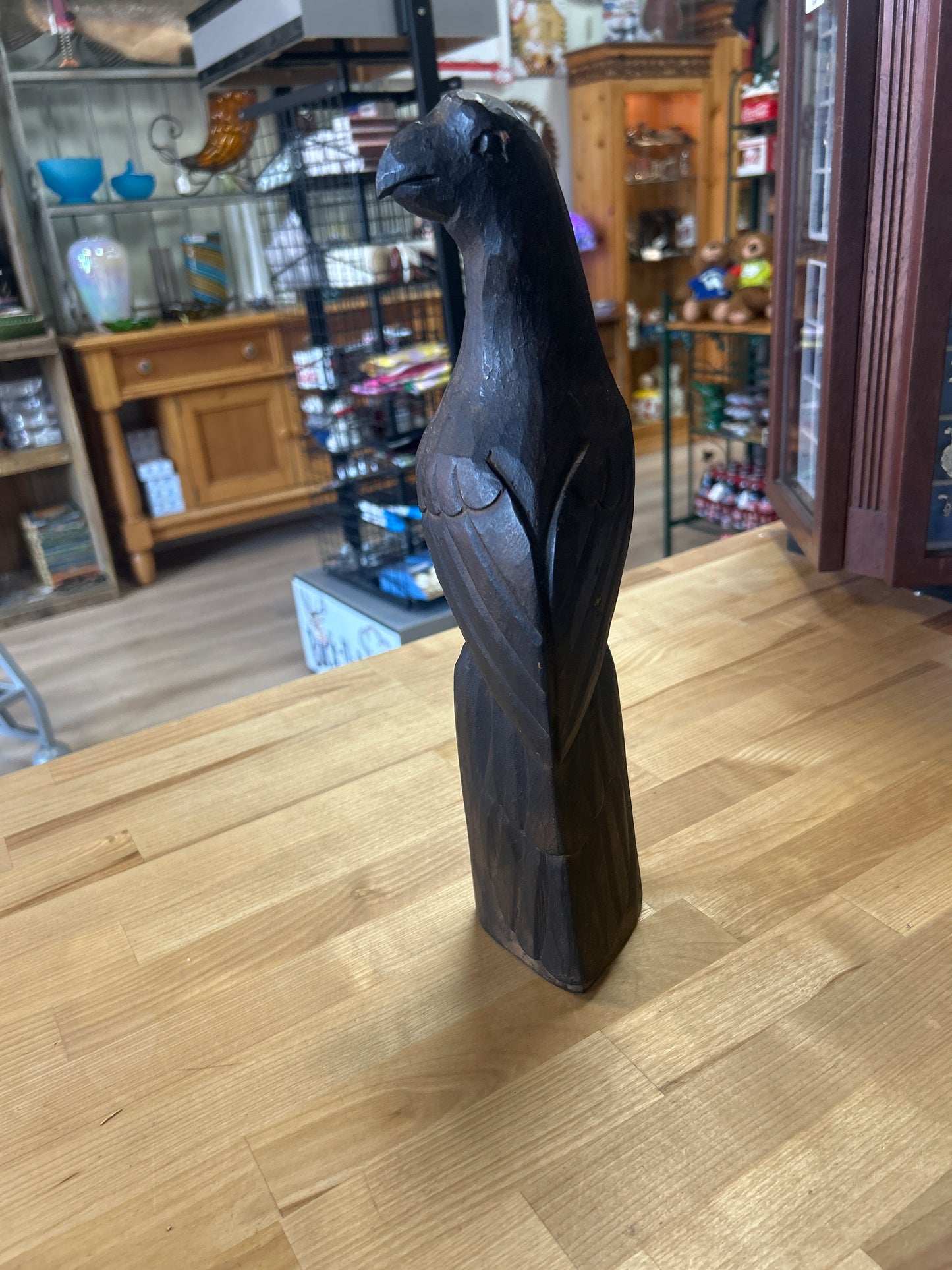 Wood Carved Parrot 14”