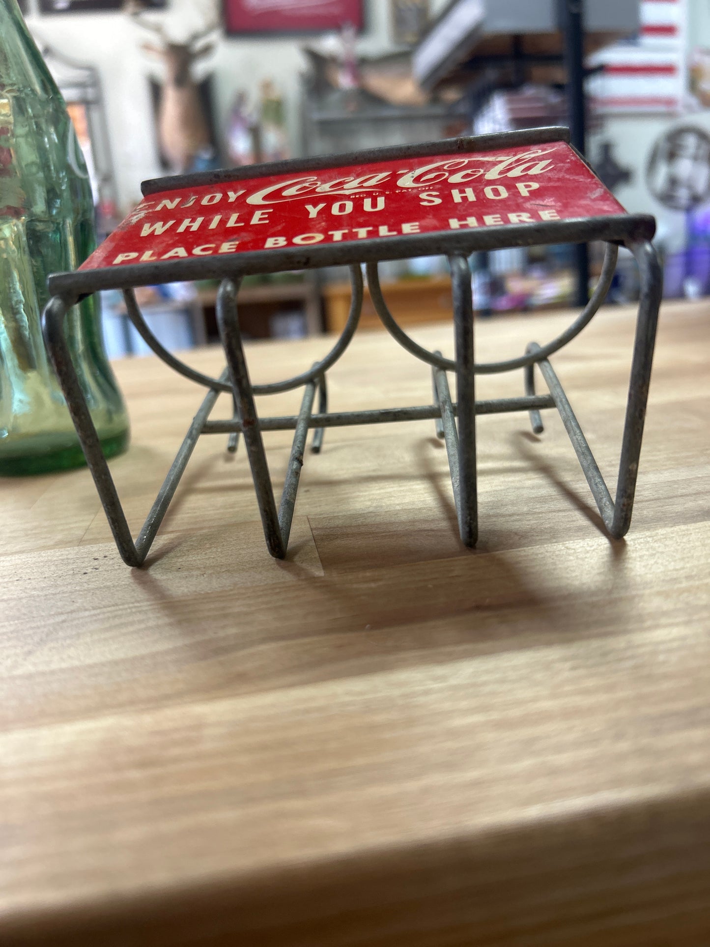 1950's ENJOY COCA COLA WHILE YOU SHOP GROCERY CART 2 BOTTLE CARRIER