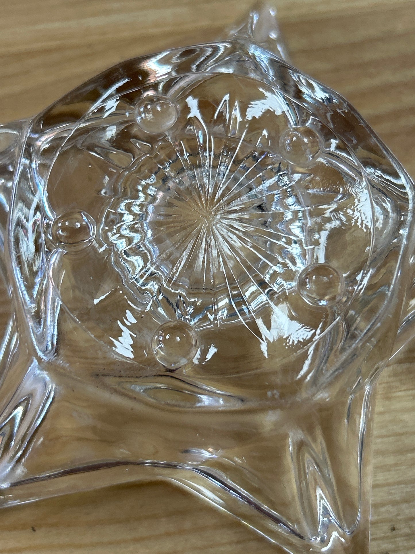 Hazel Atlas Clear Glass Vintage Star Shaped Candle Holder 4 1/2" Set of 3 (2 smaller candle and one larger)