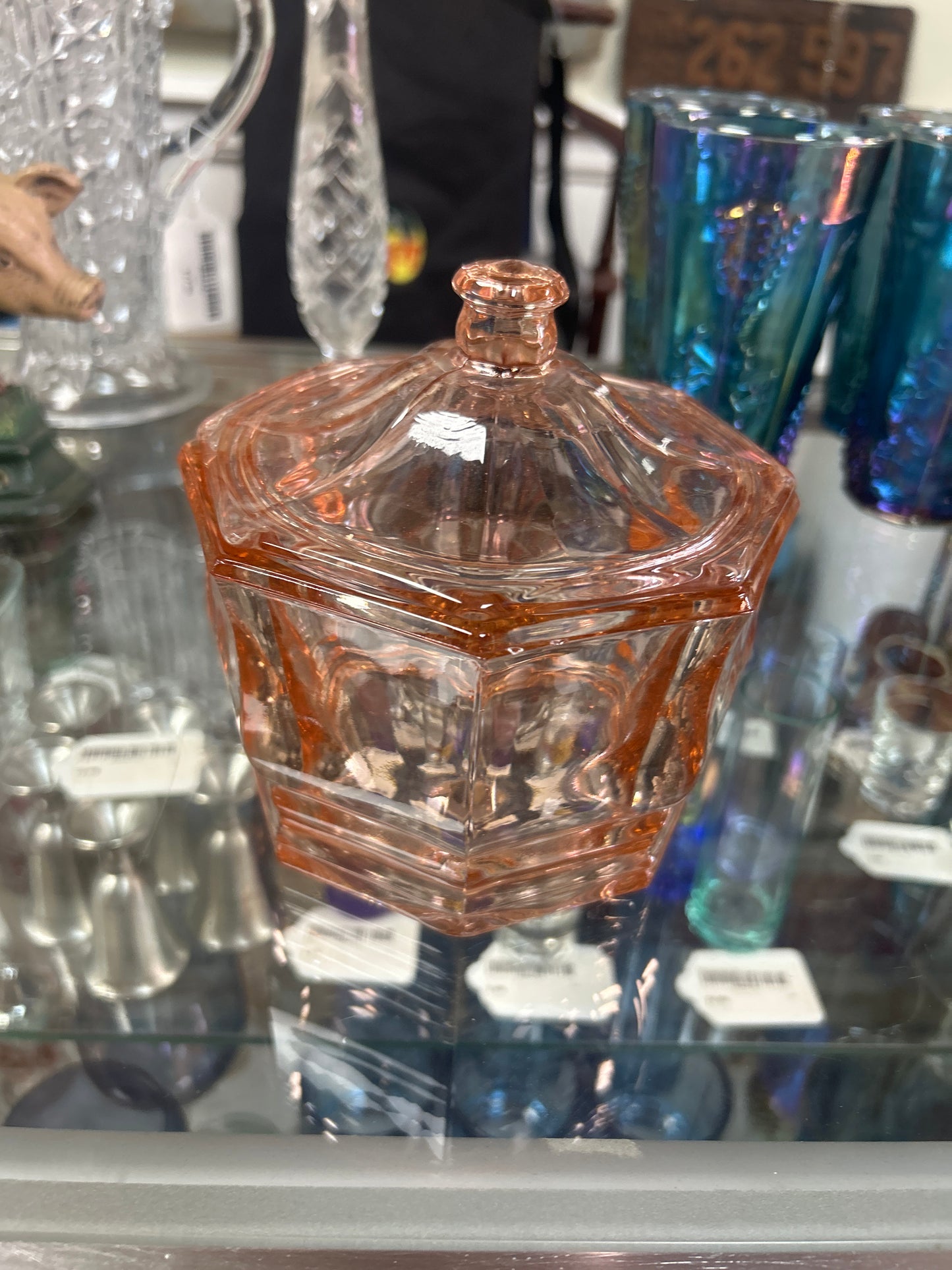 Indiana Glass lidded candy dish from the Concord pattern