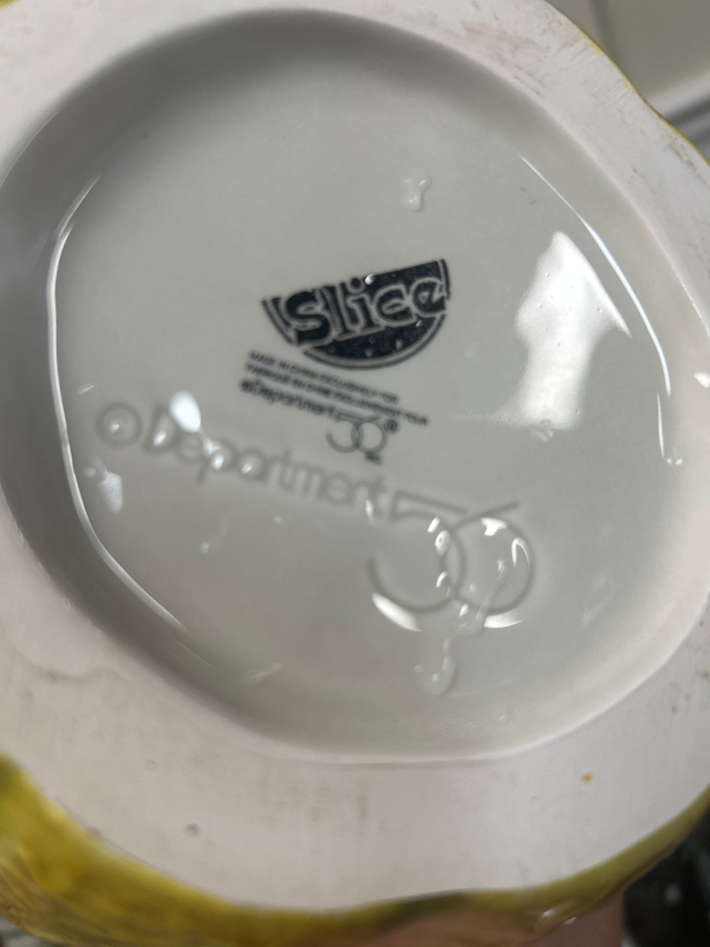 Vintage Department 56 ceramic pitcher designed to resemble a cantaloupe melon