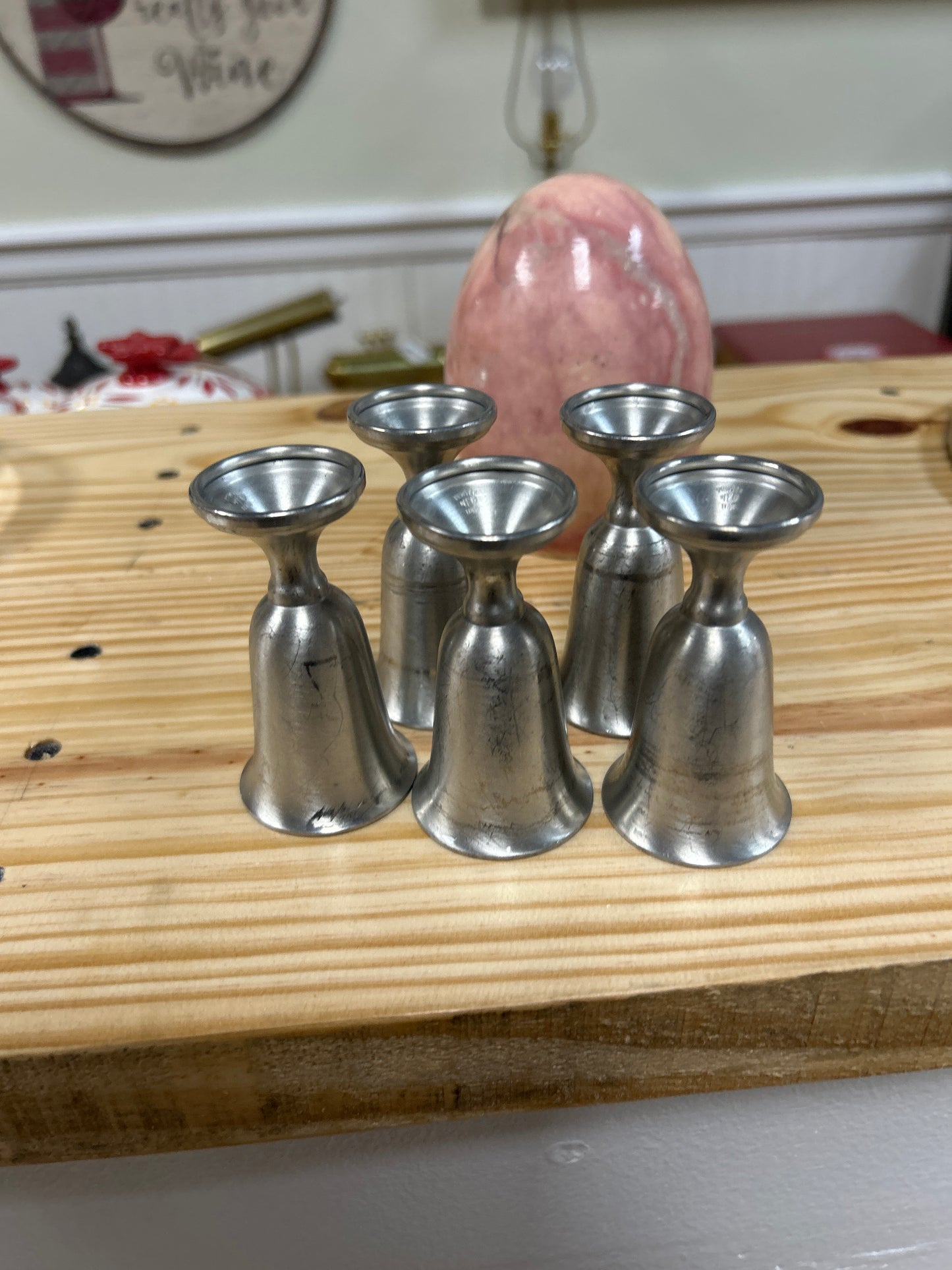 Vintage pewter shot glasses (set of 5)
