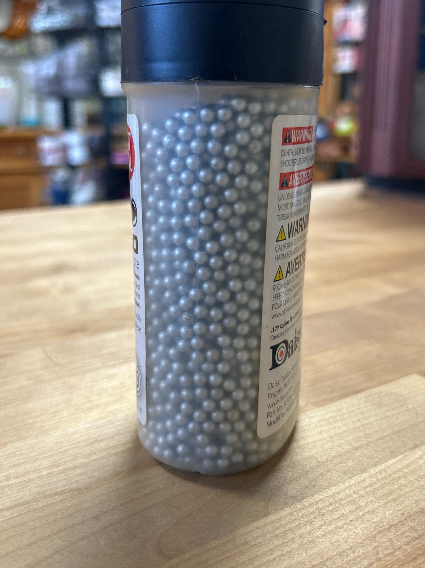 Daisy Precision Max Bb's 0.177 Caliber Bb Zinc Plated Steel, 6000ct (opened but nearly full)