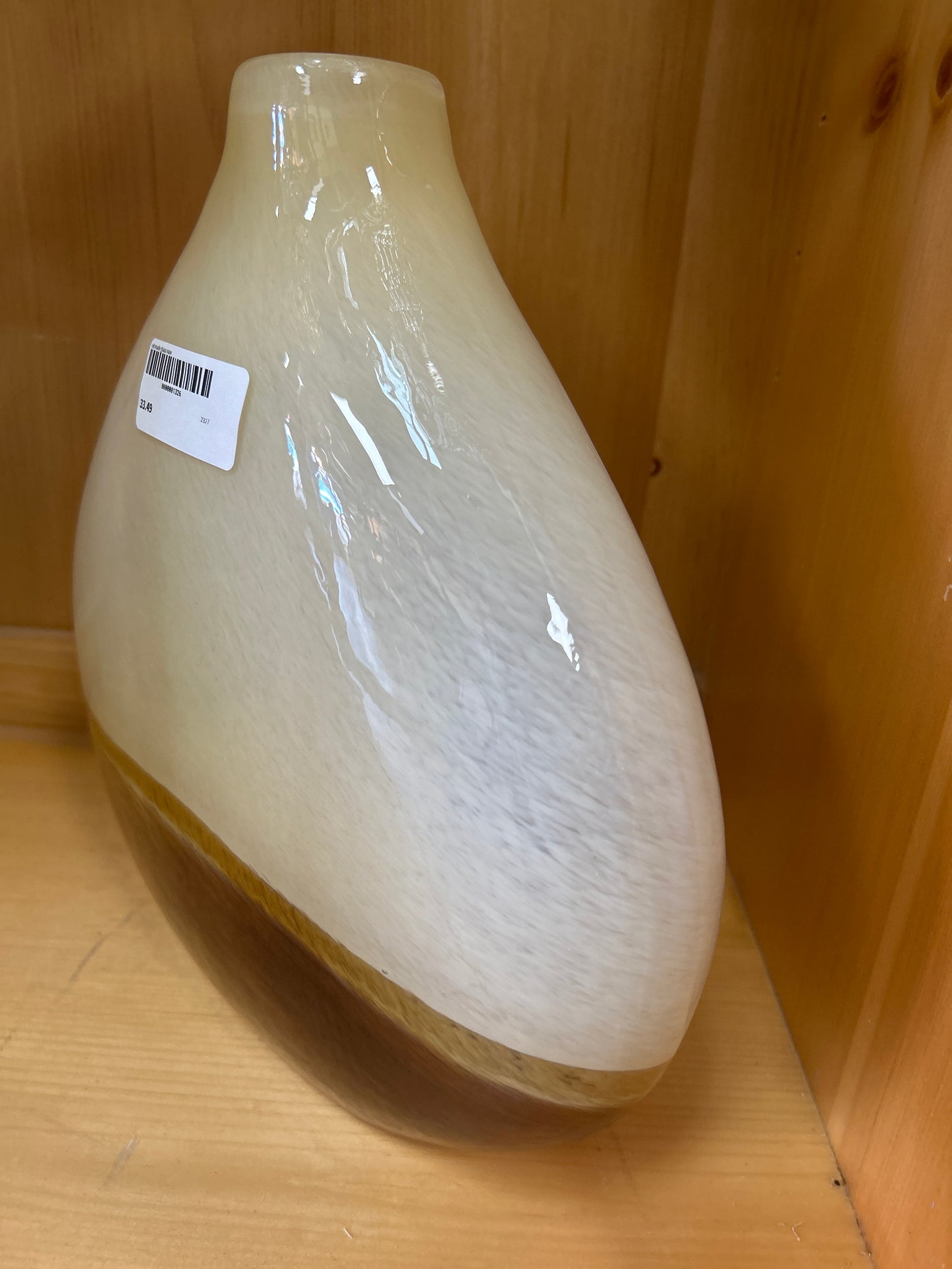 Hand made glass vase 12”