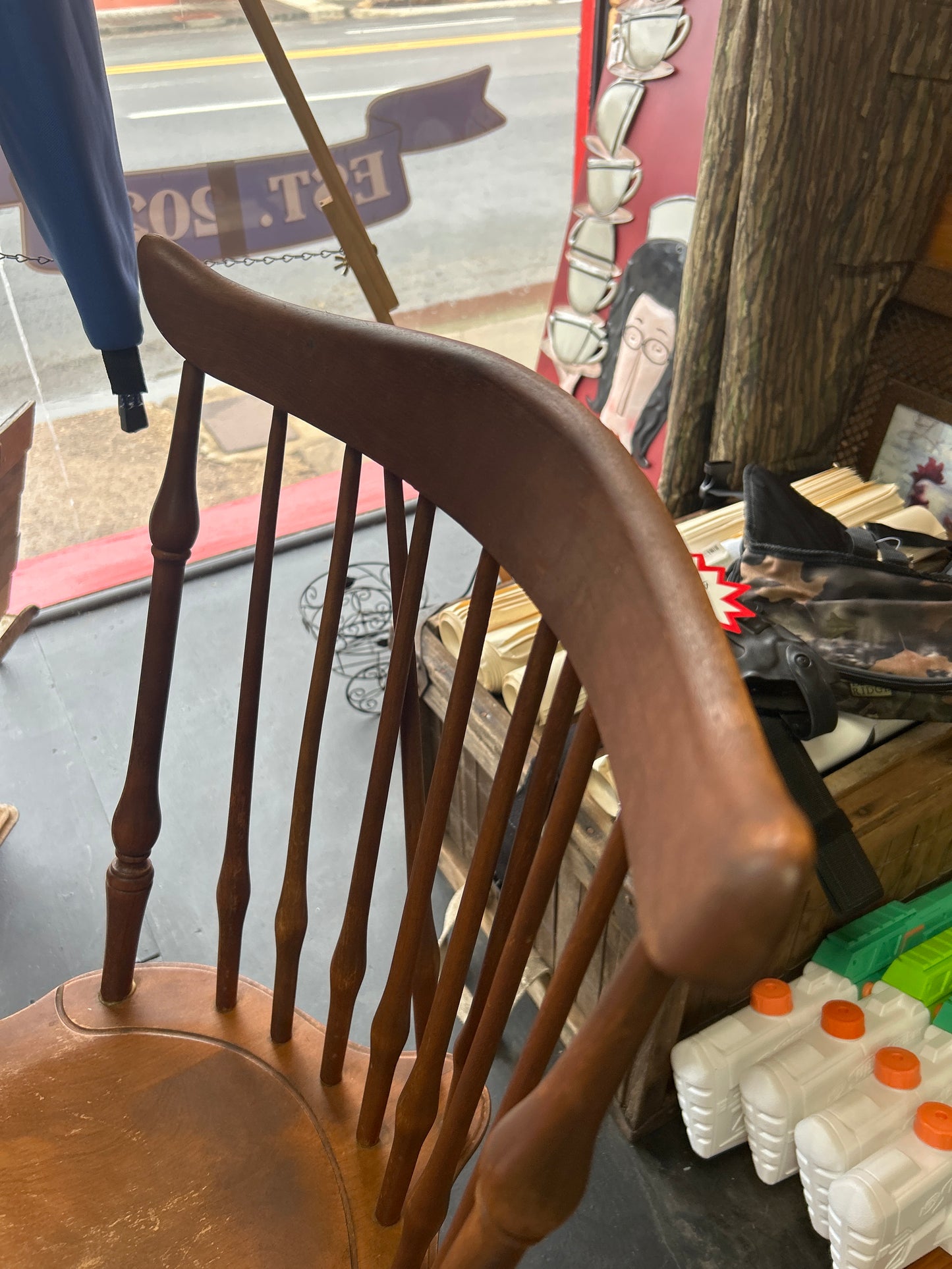 Vintage Nichols & Stone Chairs (pair) Marked! One in rough shape.