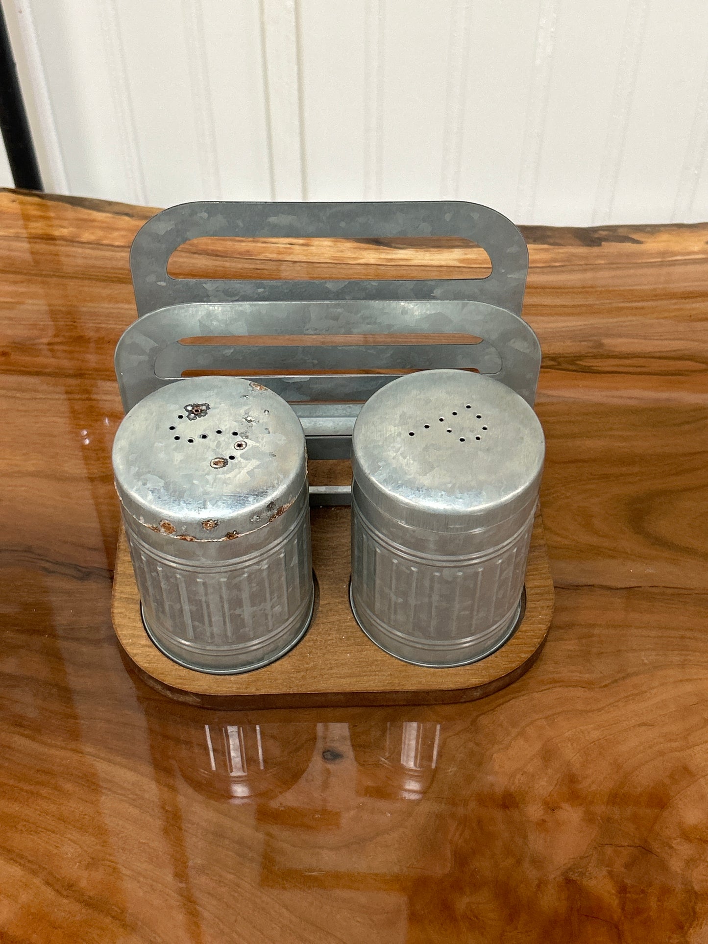 Salt and Pepper Shakers w/ Napkin Stand