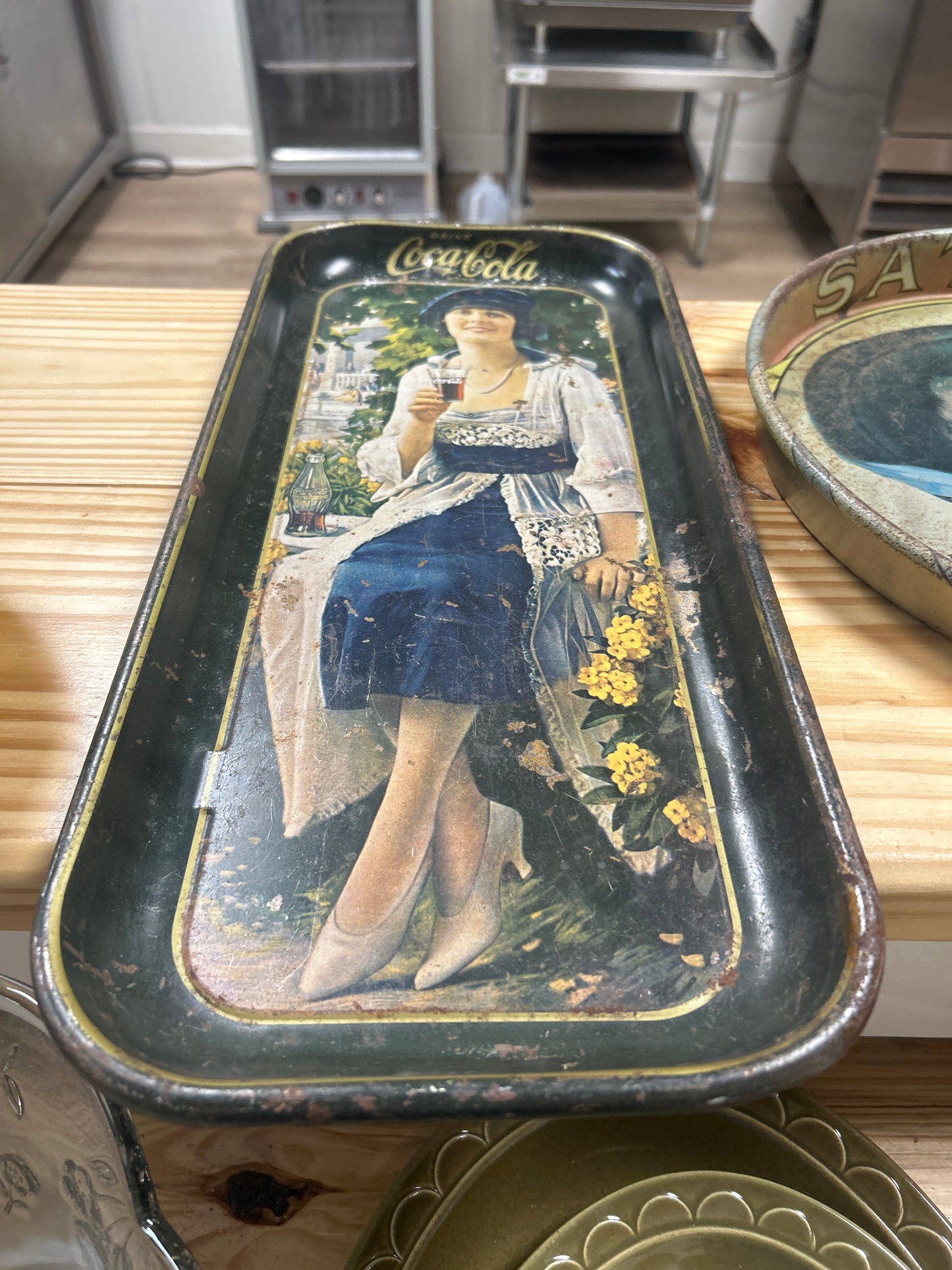 Vintage 70s 16 In Coca-Cola Coke Rectangle Metal Serving Tray 1921 Advertisement