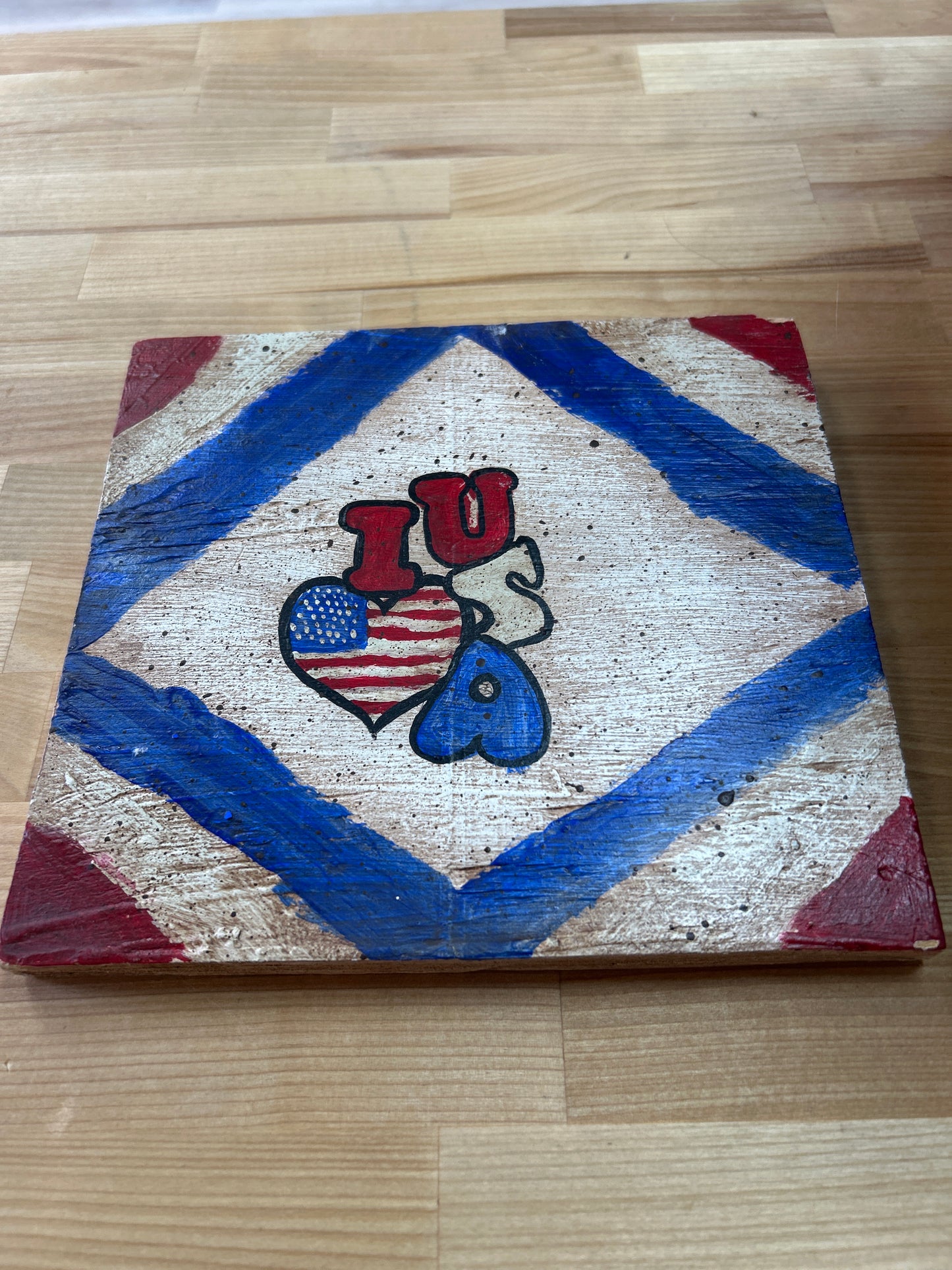 Folk Art “I Love USA” 8x8.5”