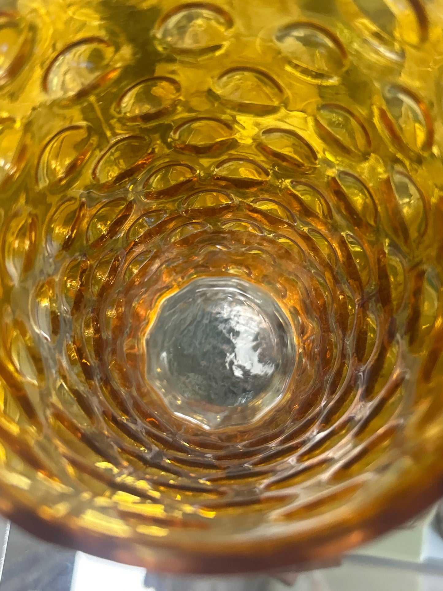 Vintage Old Amber Glass 9” Tall Vase