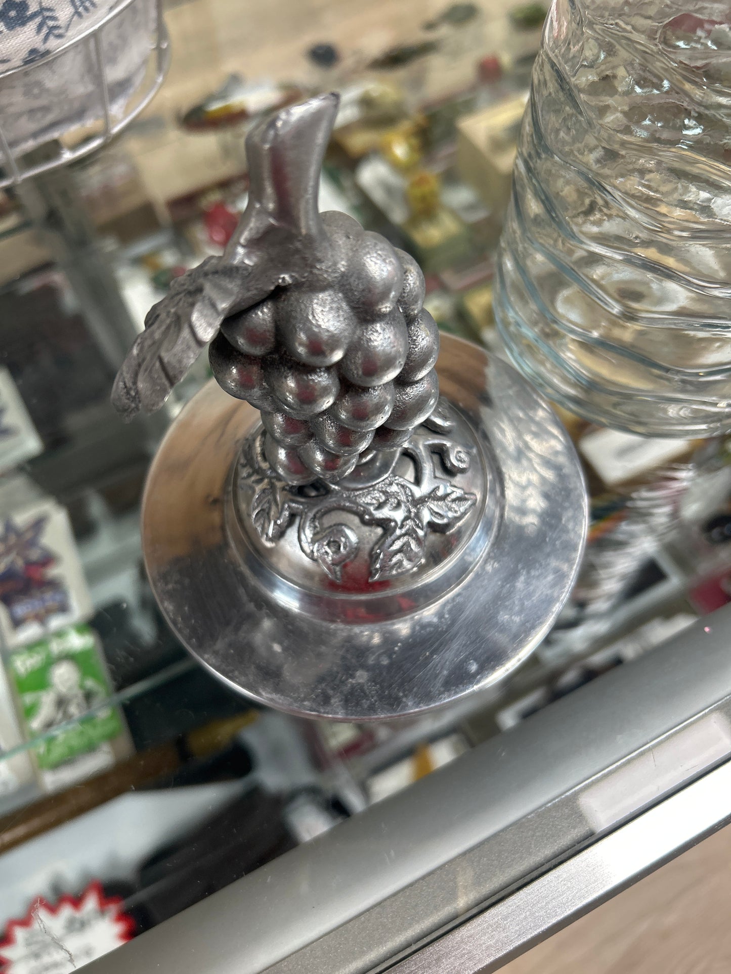 Grape Themed Vase Aluminum Top