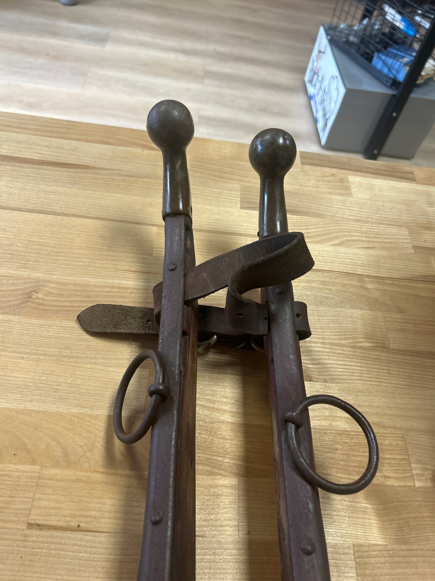 Antique horse hames Brass, Iron and Wood (unpolished brass) #1