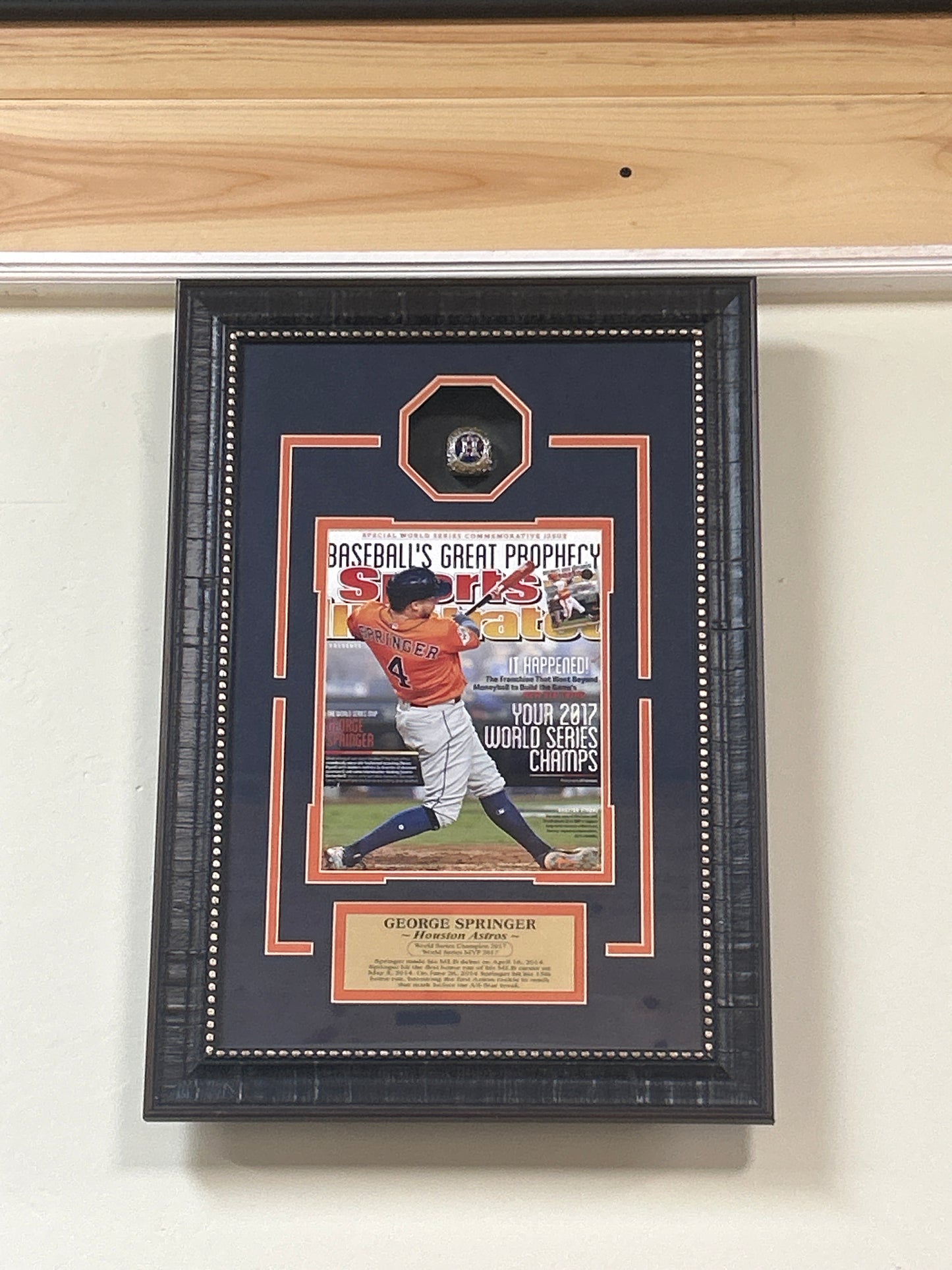 George Springer Shadow Box w/ Replica Ring 2017 23”x16”