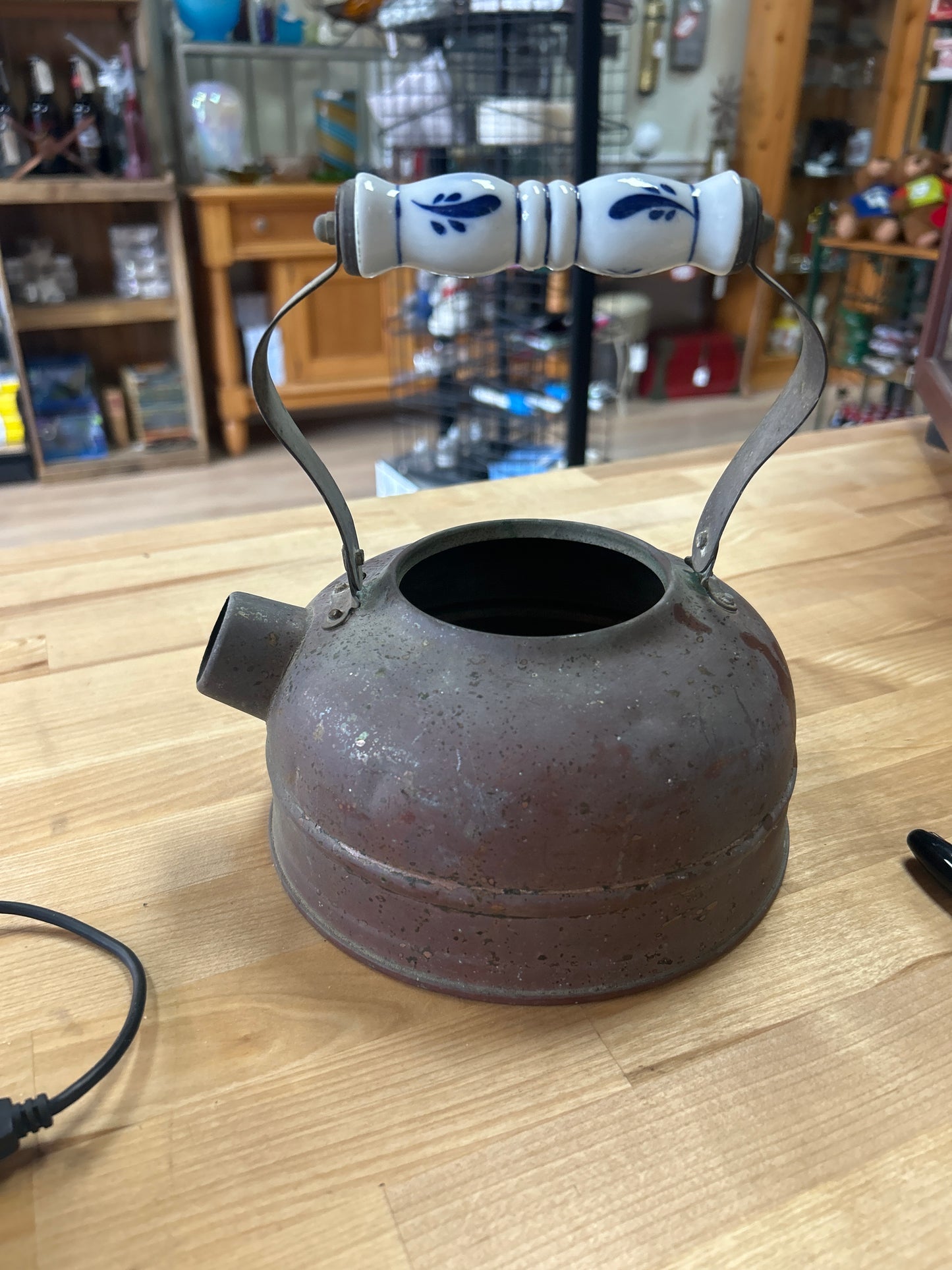 Antique Copper Tea kettle/platter/pot/decor (anything but tea)