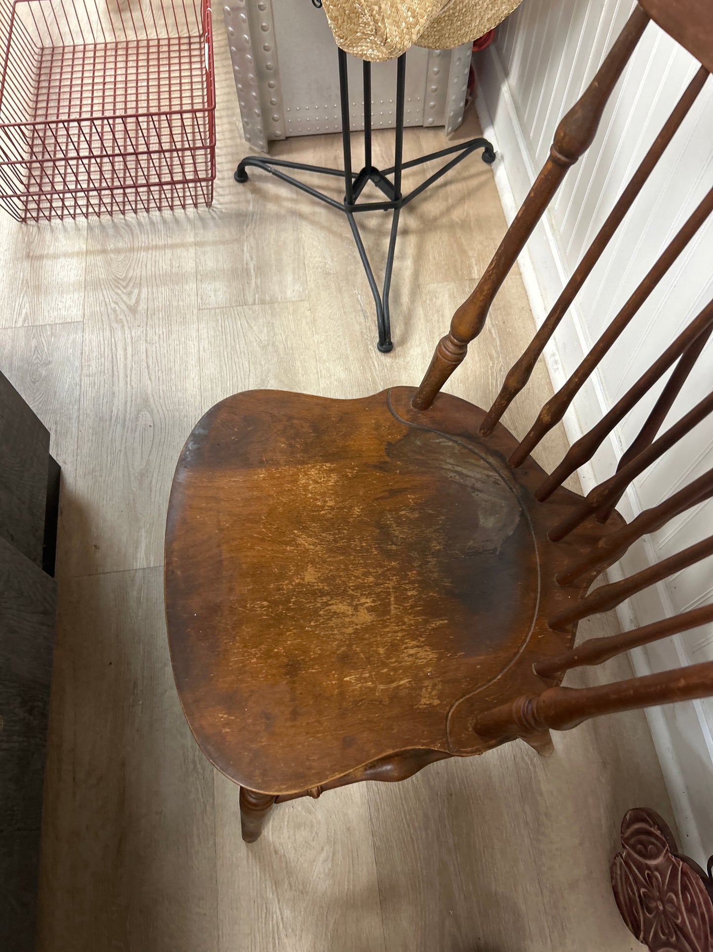 Vintage Nichols & Stone Chairs (pair) Marked! One in rough shape.