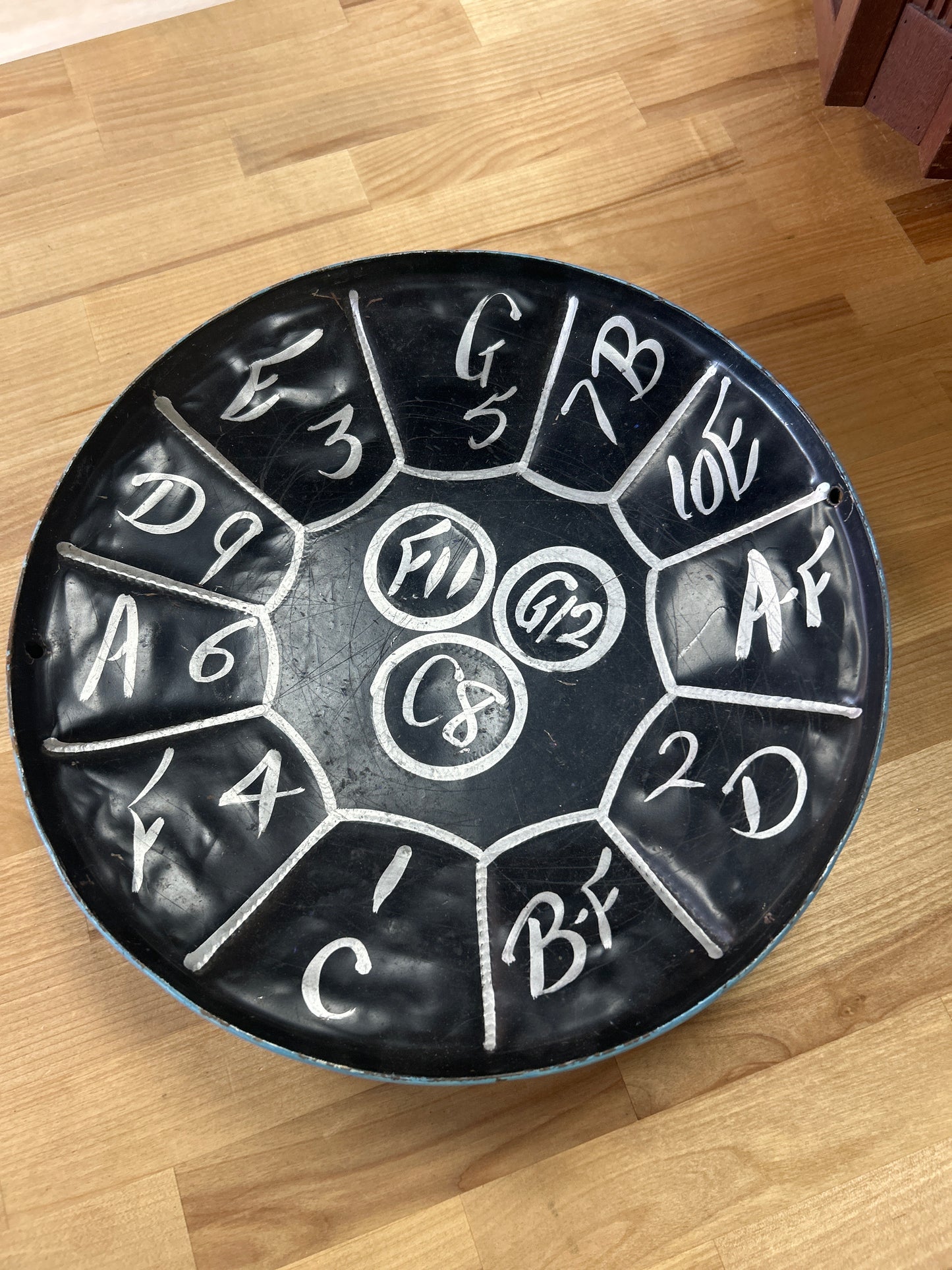 Vintage Steel Drum Pan Drum Hand Made Hand Painted Folk Art Nassau Bahamas Rare Find (11 1/2”) No sticks. May need to be hung to be played. Great Wall Art!