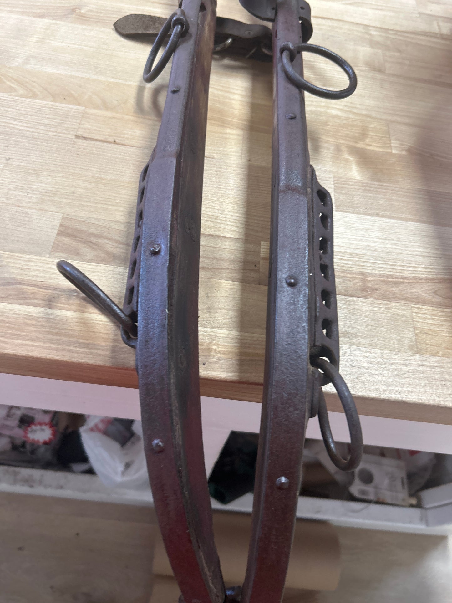 Antique horse hames Brass, Iron and Wood (unpolished brass) #1