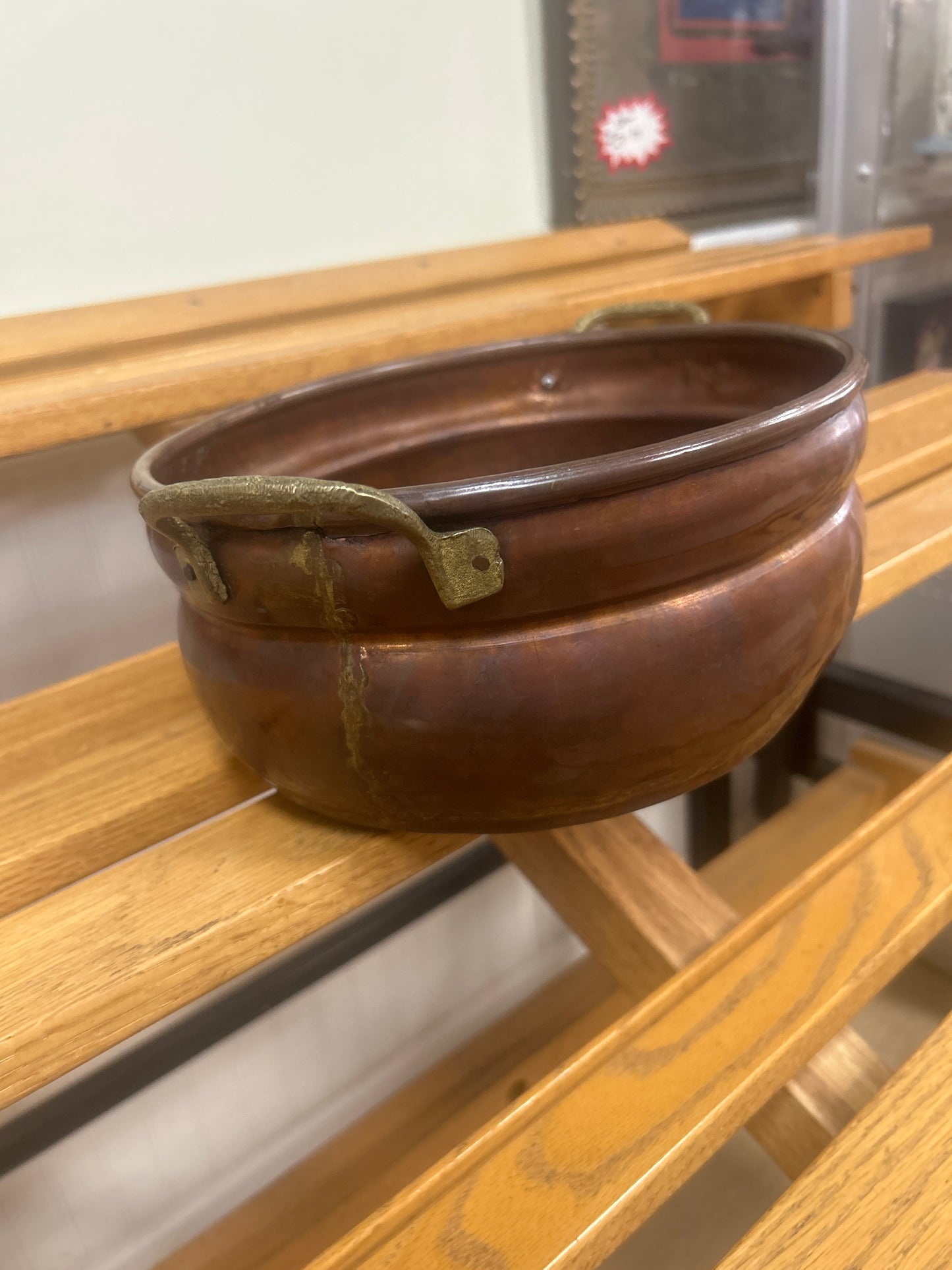 Antique Copper Bowl (repaired on handle)