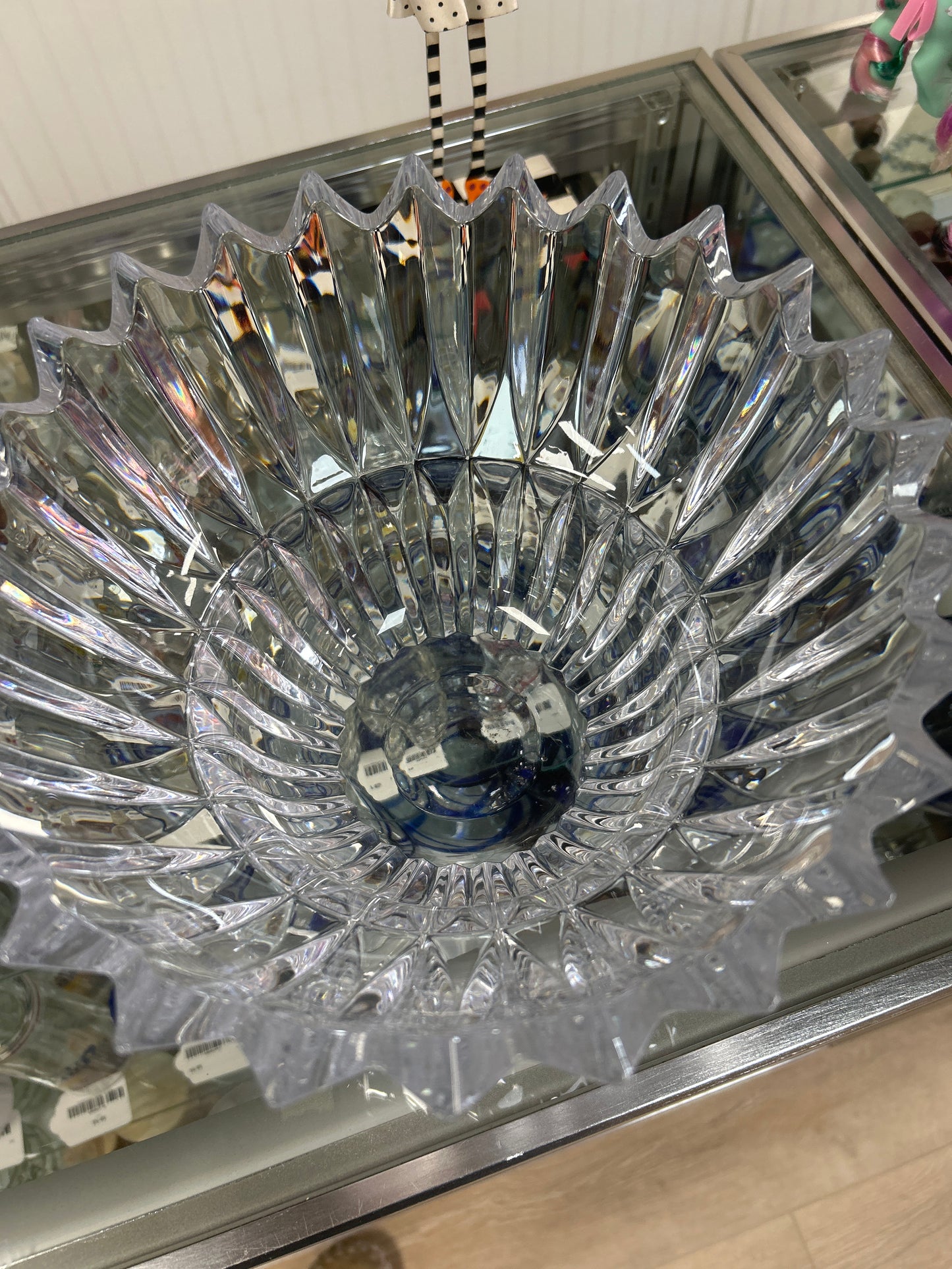 Vintage MIKASA LEAD CRYSTAL ''Ice Palace'' BOWL W/BOX. 10'' HEAVY